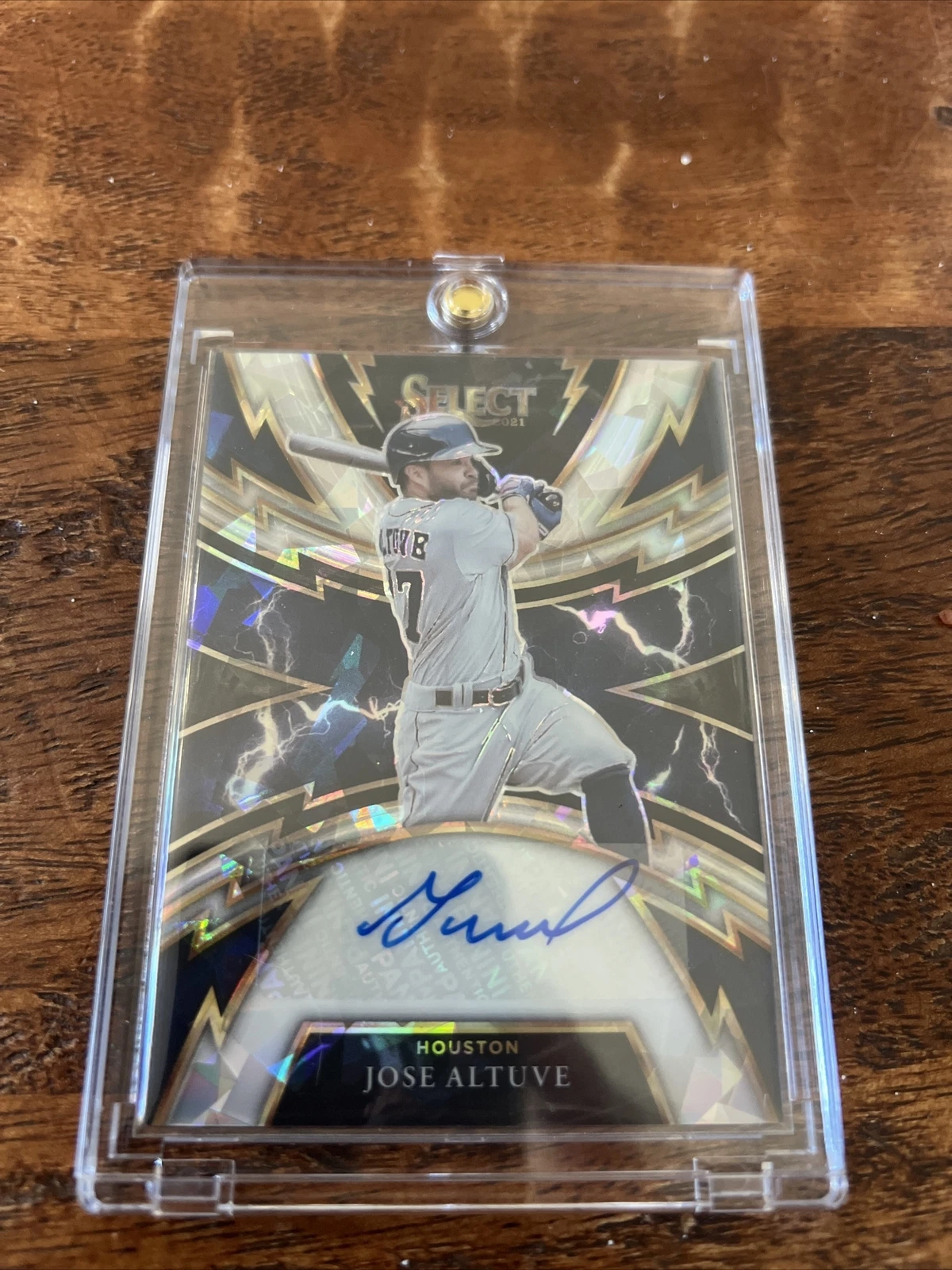 JOSE ALTUVE 2021 Panini Select Baseball Prizm AUTO SSP #SS-JA Cracked Ice /15