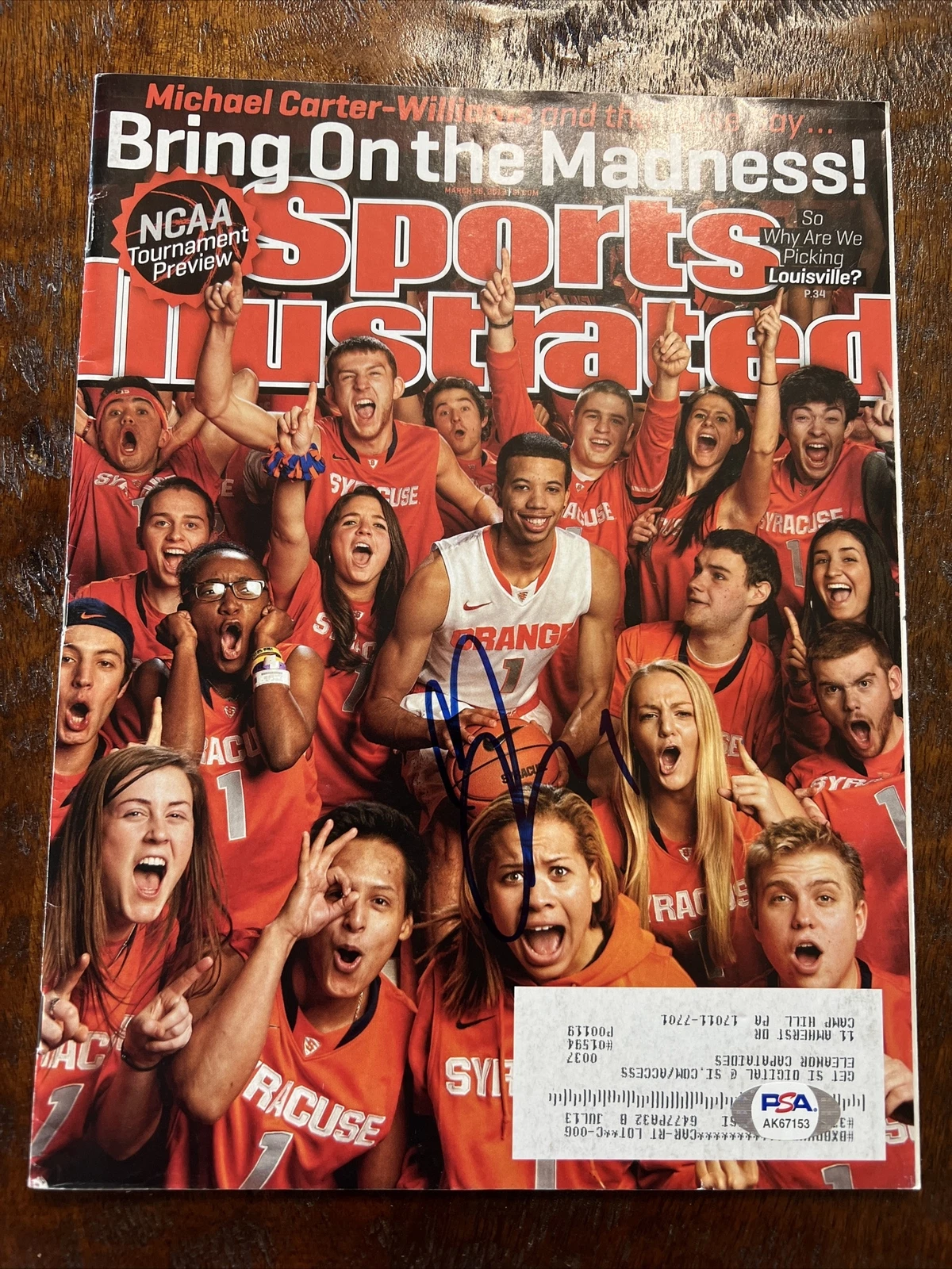Michael Carter-Williams Signed Sports Illustrated Psa Dna Coa Syracuse Auto