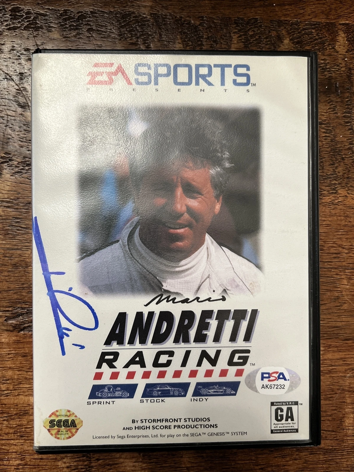 Mario Andretti Signed Sega Genesis Racing Video Game PSA/DNA Coa Autographed