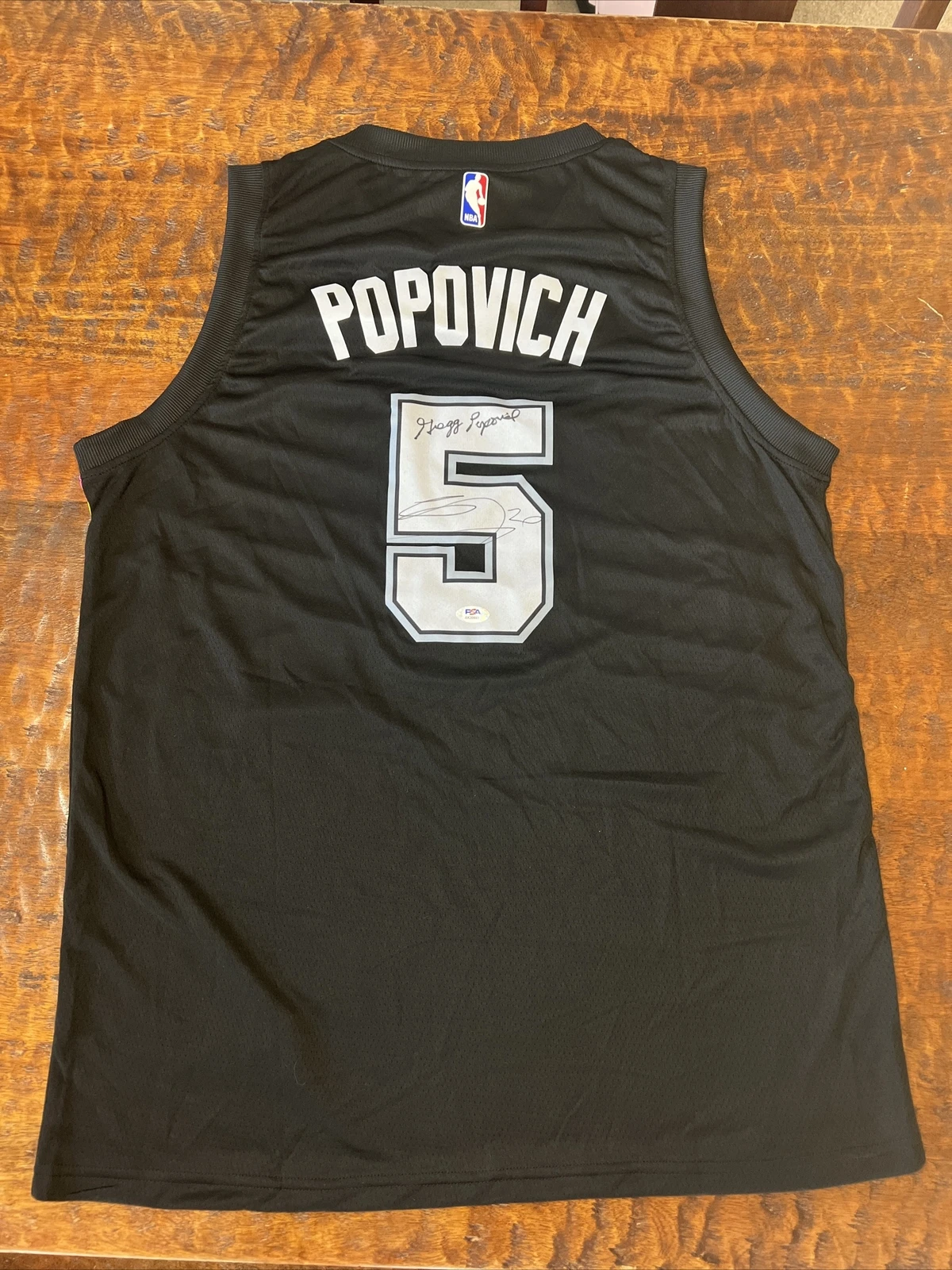 Gregg Popovich Manu Ginobili Signed San Antonio Spurs Jersey Psa/Dna Coa
