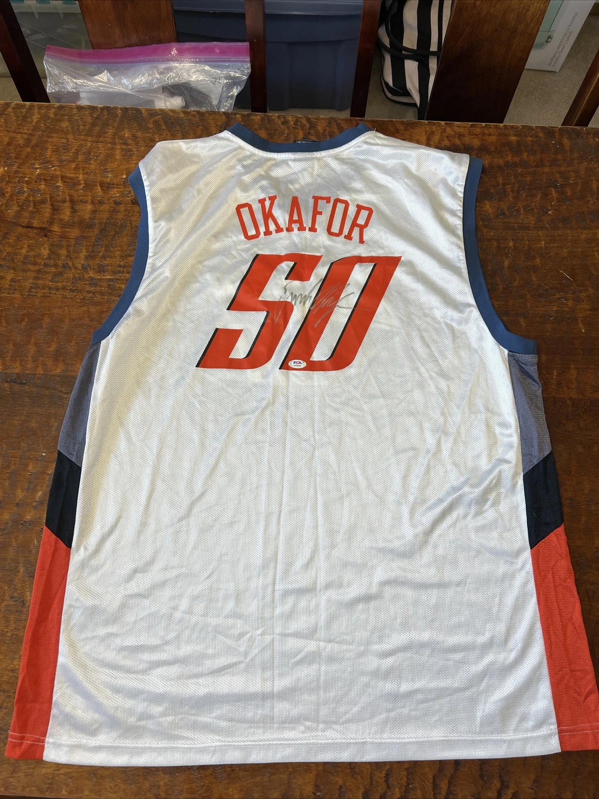 Emeka Okafor Signed Charlotte Bobcats Jersey PSA DNA Coa Autographed