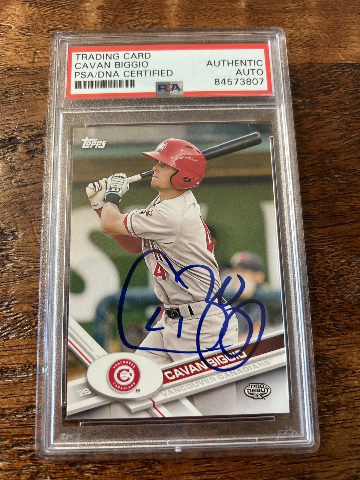Cavan Biggio Signed Topps Card Psa Dna Coa Slabbed Blue Jays Autographed