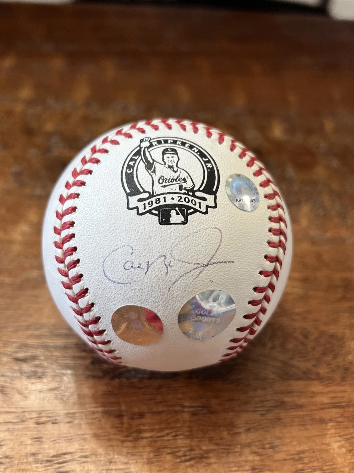 Cal Ripken Jr Signed Retirement Logo Baseball MLB Holo Orioles Autographed