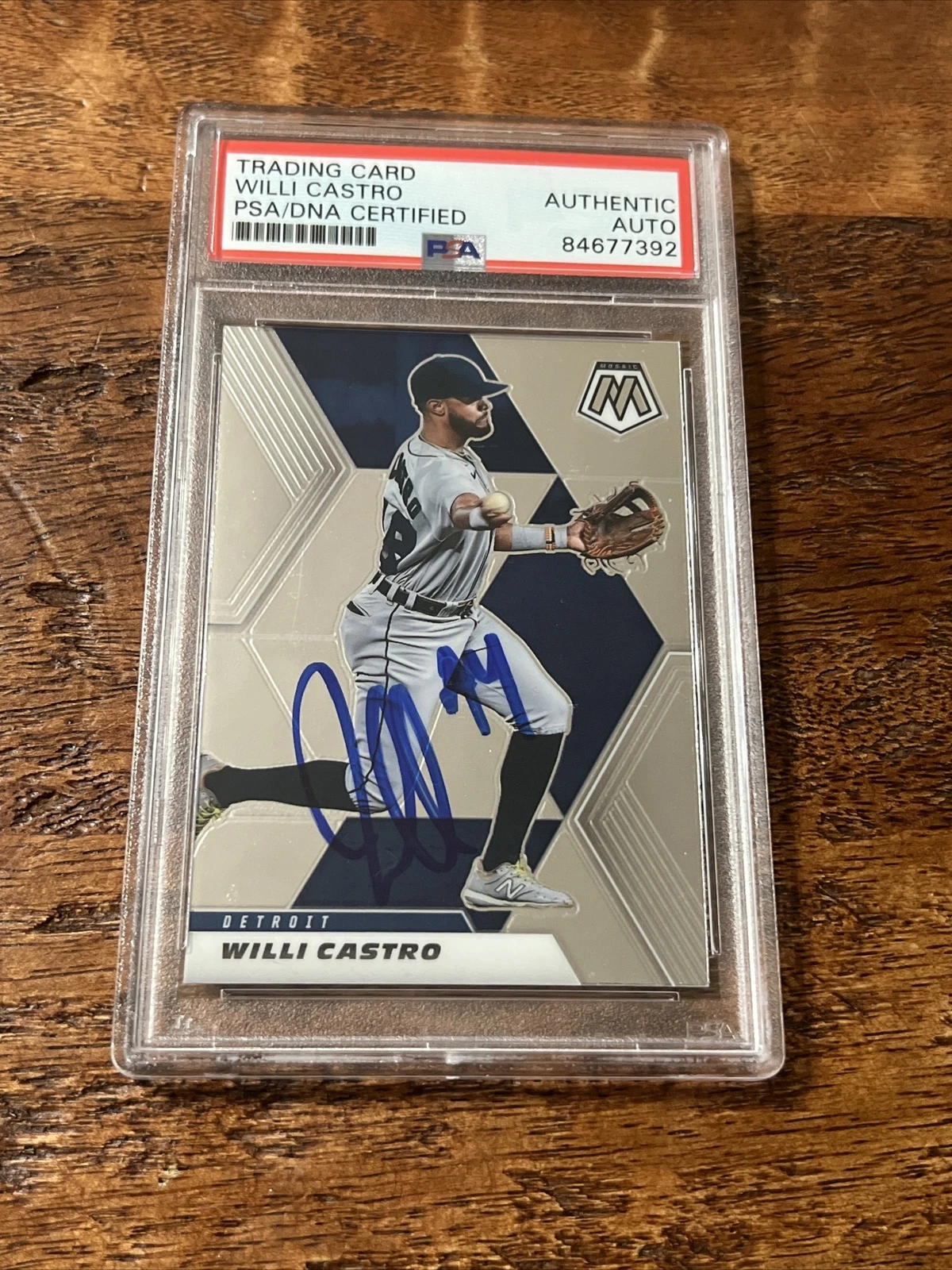 Willi Castro IP Signed Mosaic Card PSA DNA Coa Slab Tigers Autographed