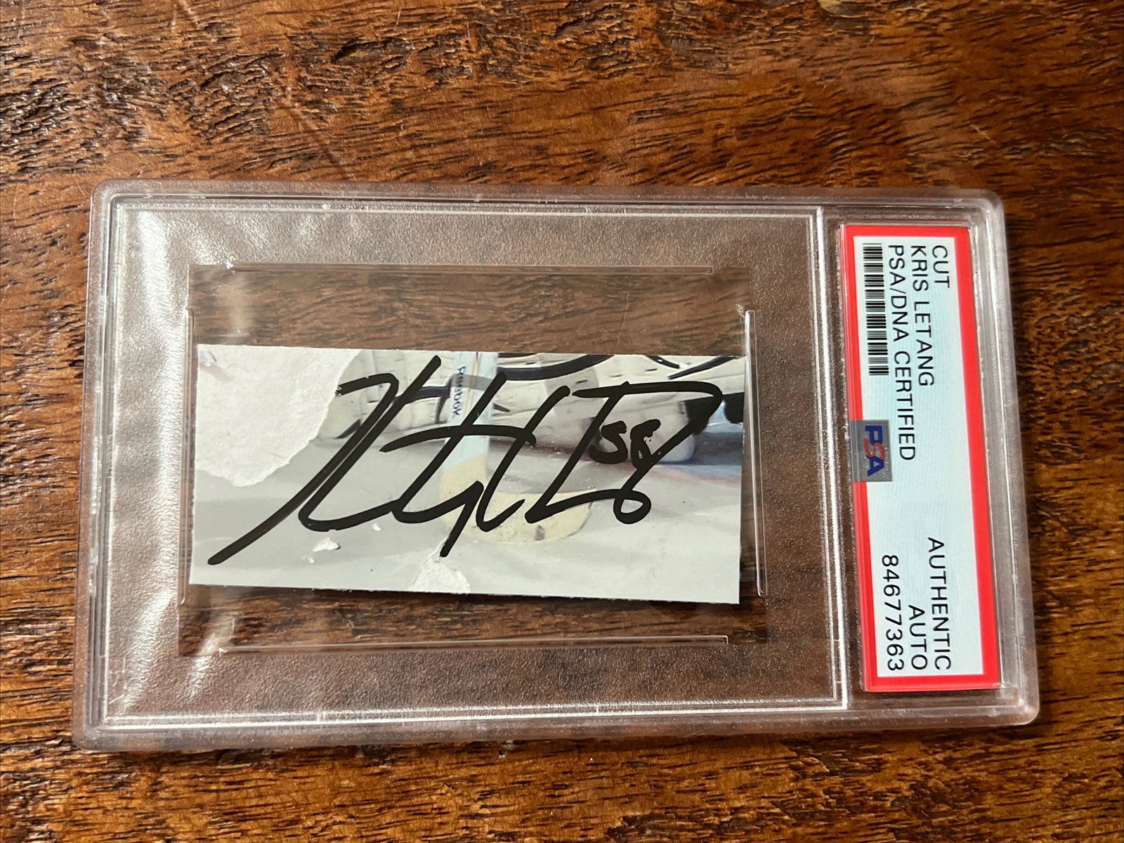 Kris Letang Signed Cut Psa Dna Coa Slab Encapsulated Autographed Penguins
