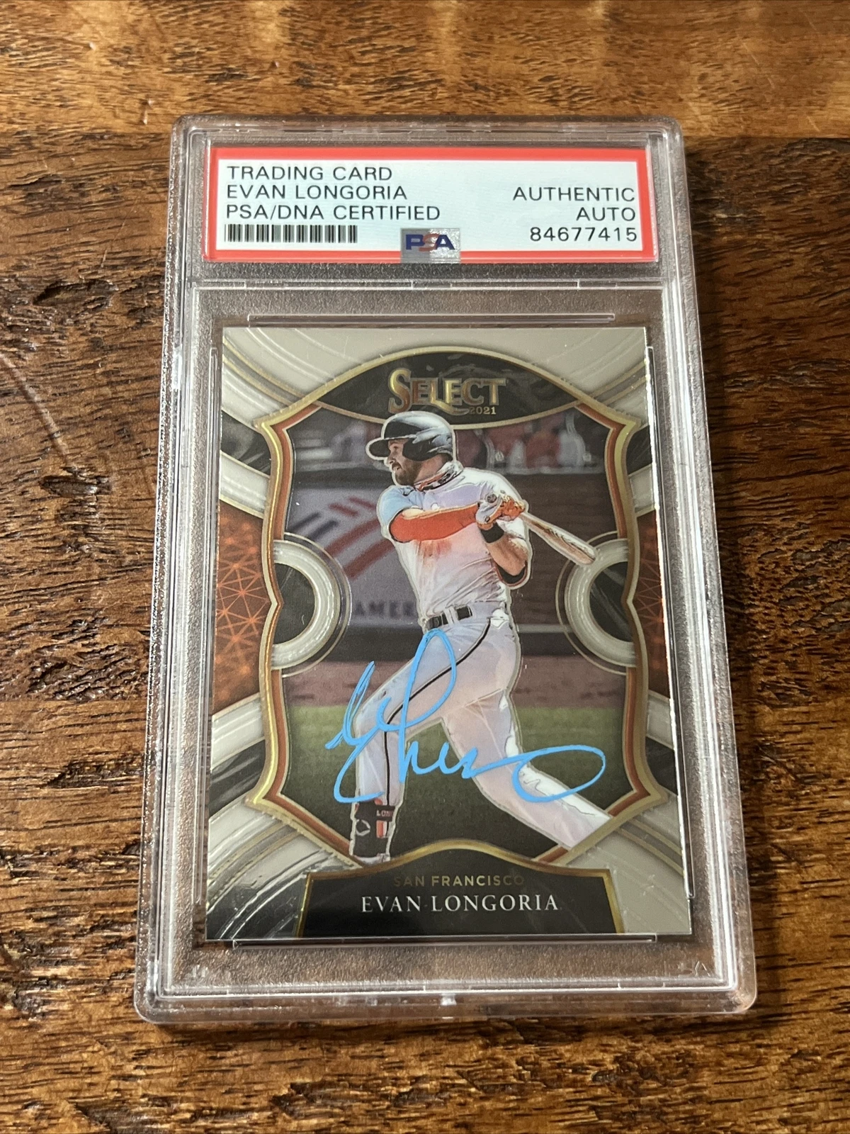 Evan Longoria IP Signed Panini Select Card PSA DNA Coa Slab Autographed Giants