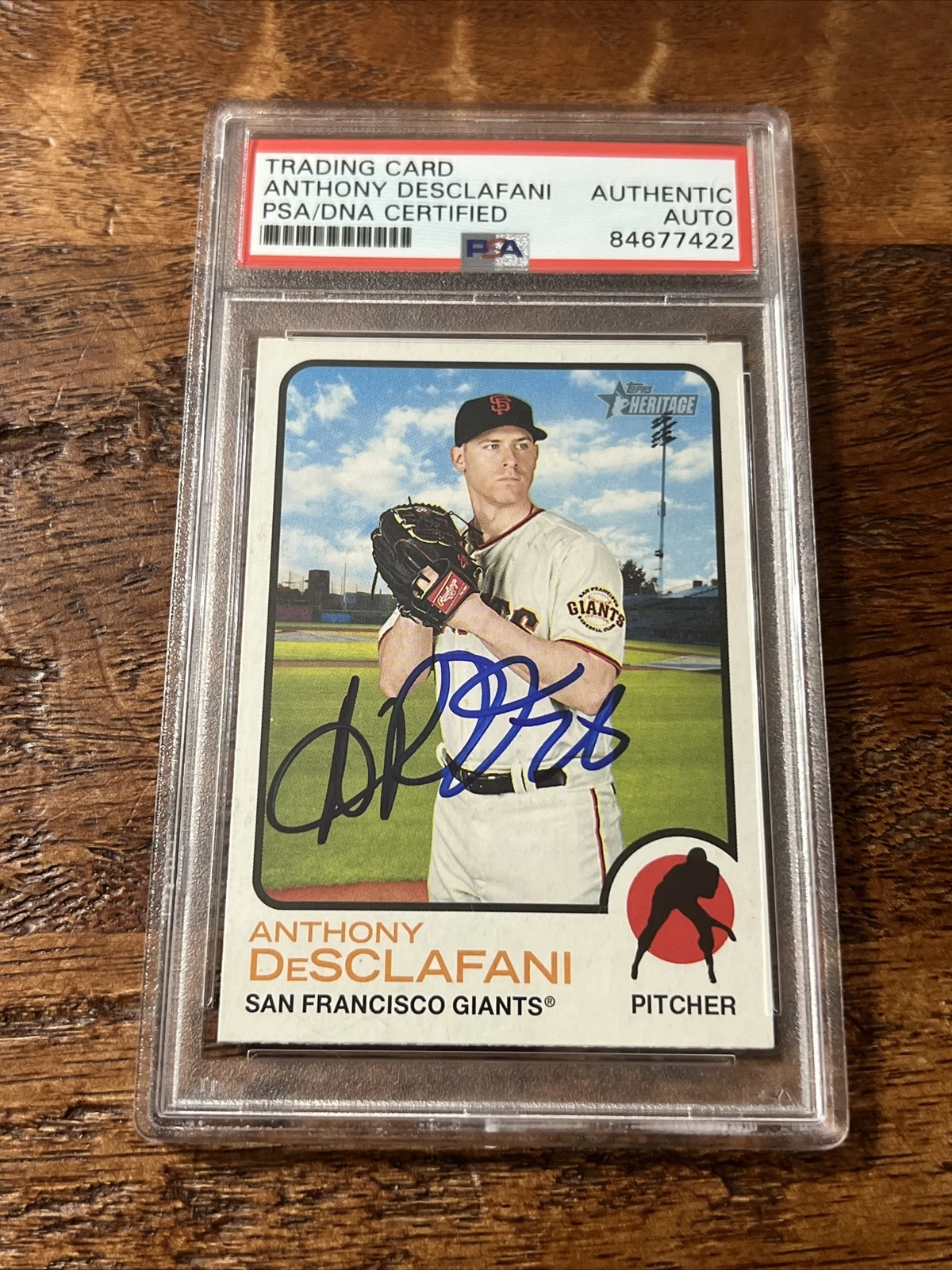 Anthony DeSclafani IP Signed Topps Heritage Card Psa Dna Coa Slabbed Giants