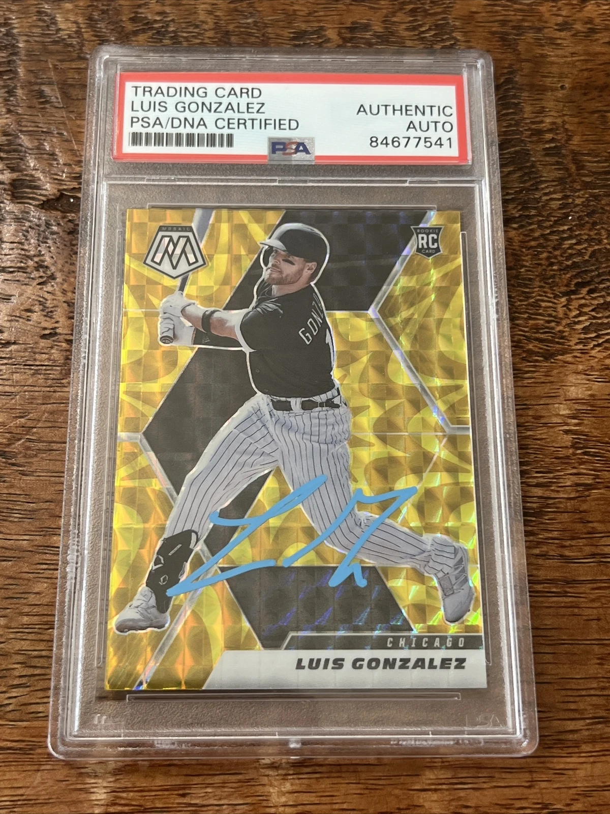 Luis Gonzalez IP Signed Mosaic Rookie Card PSA DNA Coa Slab Giants Autographed