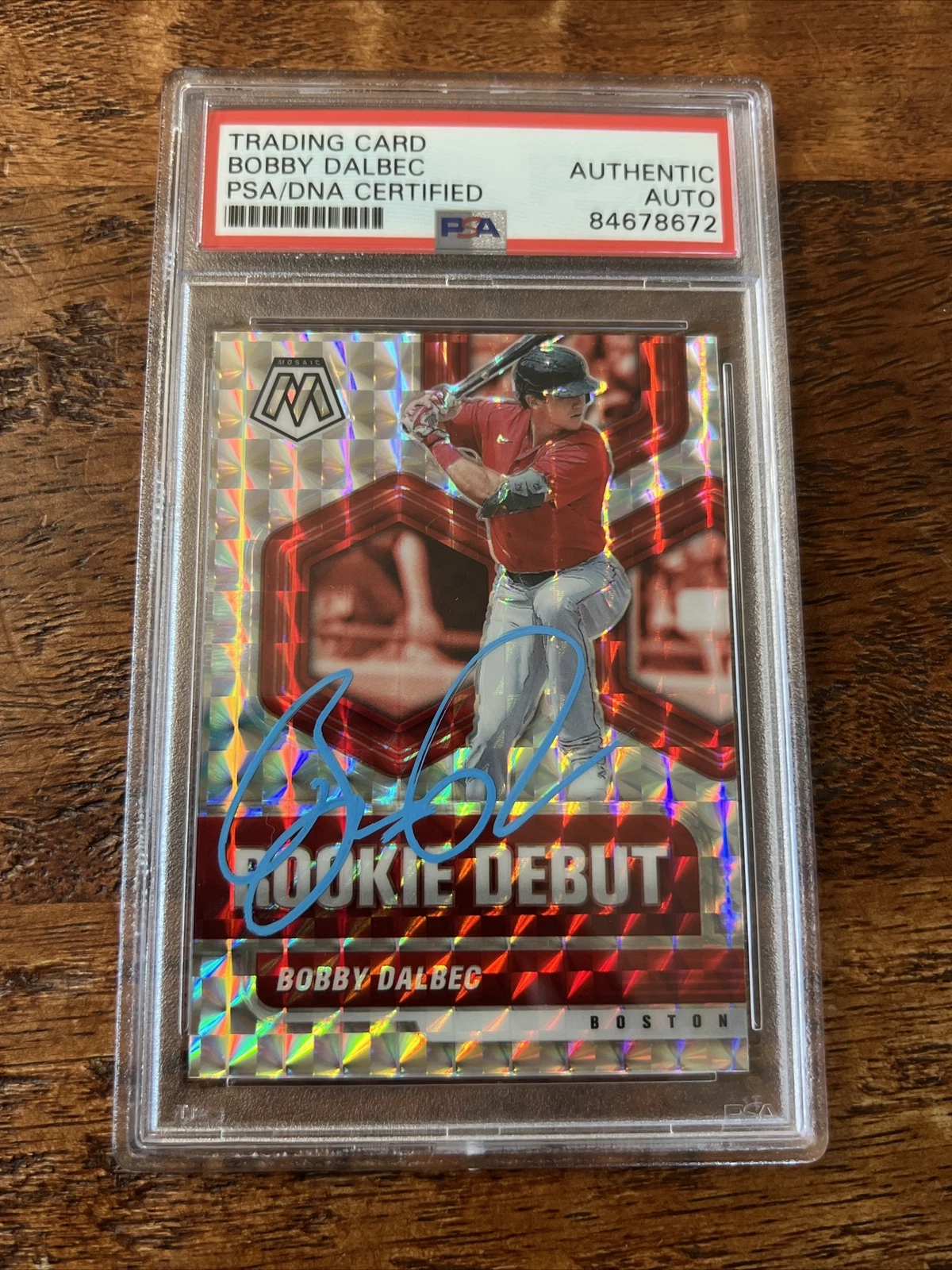 Bobby Dalbec Signed Mosaic Card Psa Dna Coa Slabbed Red Sox Autographed