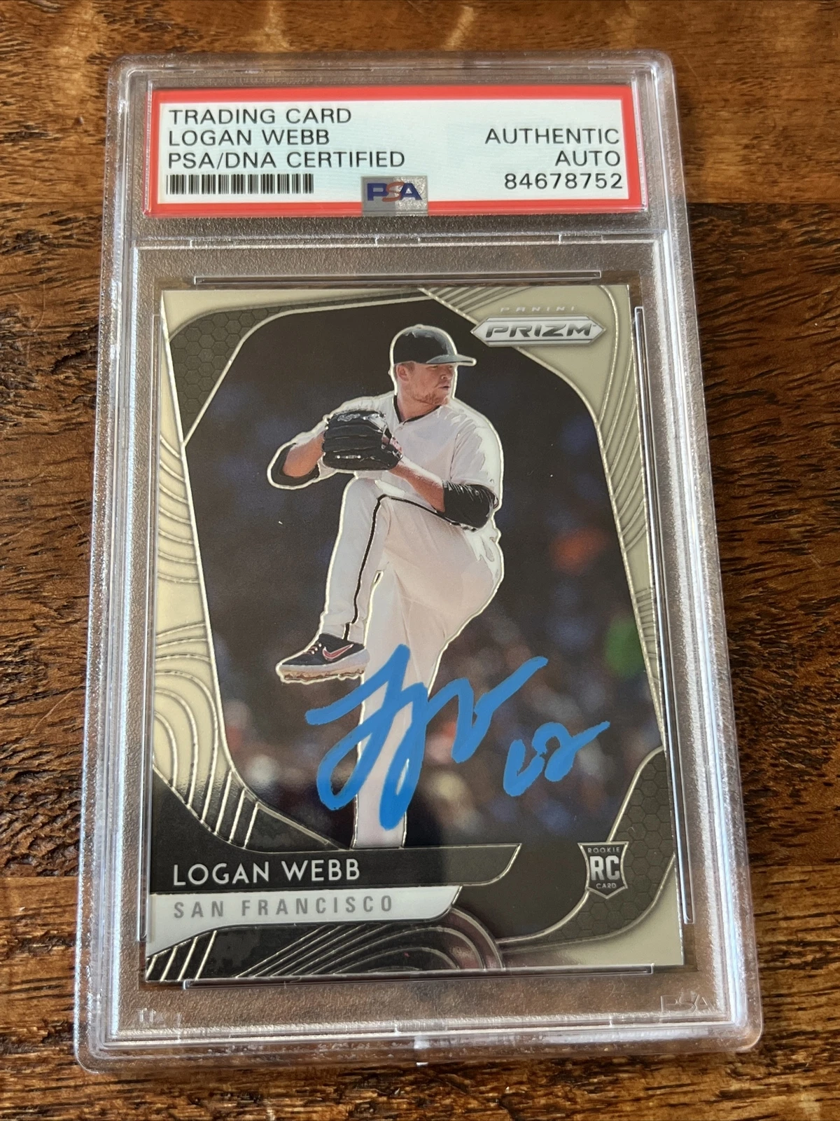 Logan Webb IP Signed Prizm Rookie Card Psa Dna Coa Slab Giants Autographed