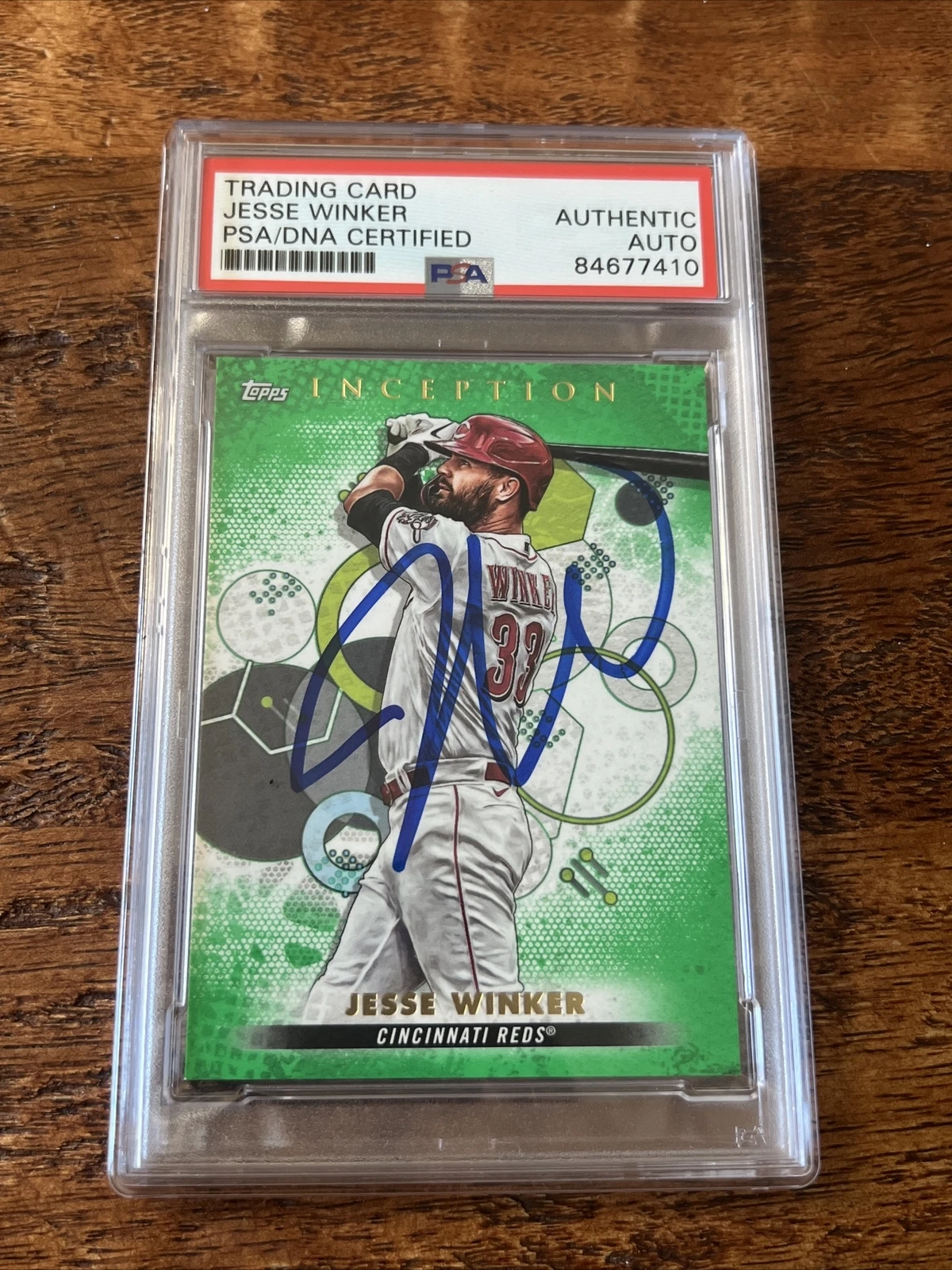 Jesse Winker IP Signed Topps Inception Card Psa Dna Coa Slab Mariners Reds