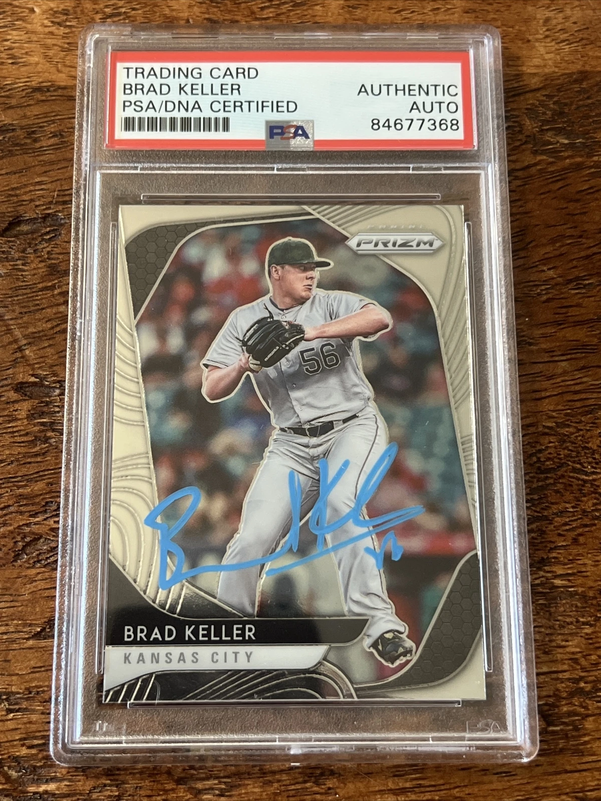 Brad Keller IP Signed Prizm Card PSA DNA Coa Slab Autographed Royals