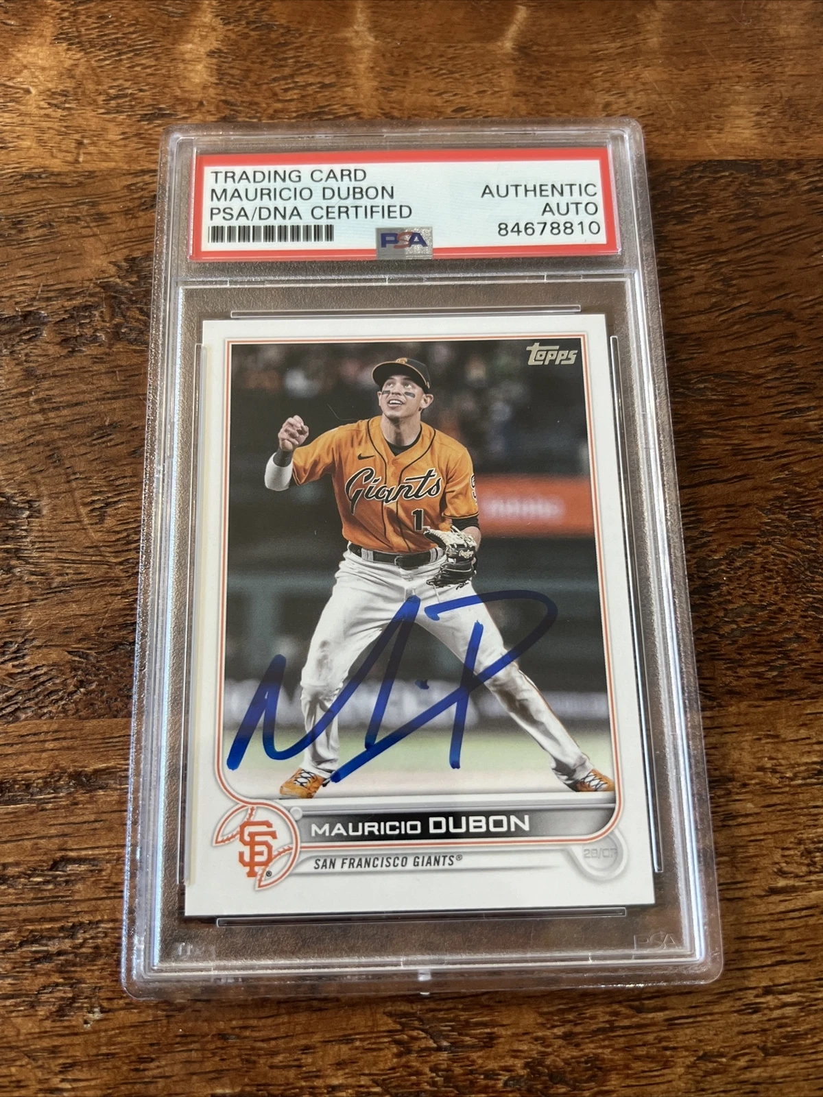 Mauricio Dubon IP Signed Topps Card PSA DNA Coa Slab Autographed Astros
