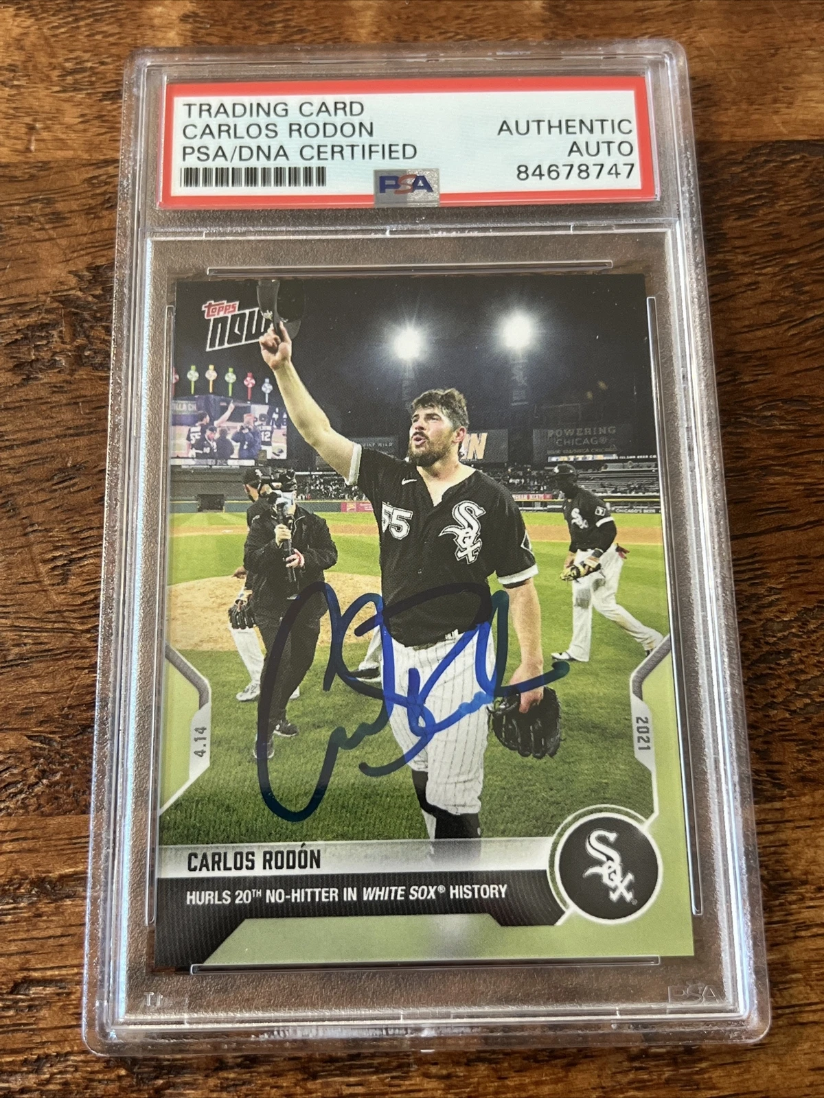 Carlos Rodon IP Signed Topps Now No Hitter Card Psa Dna Coa Slab Autographed