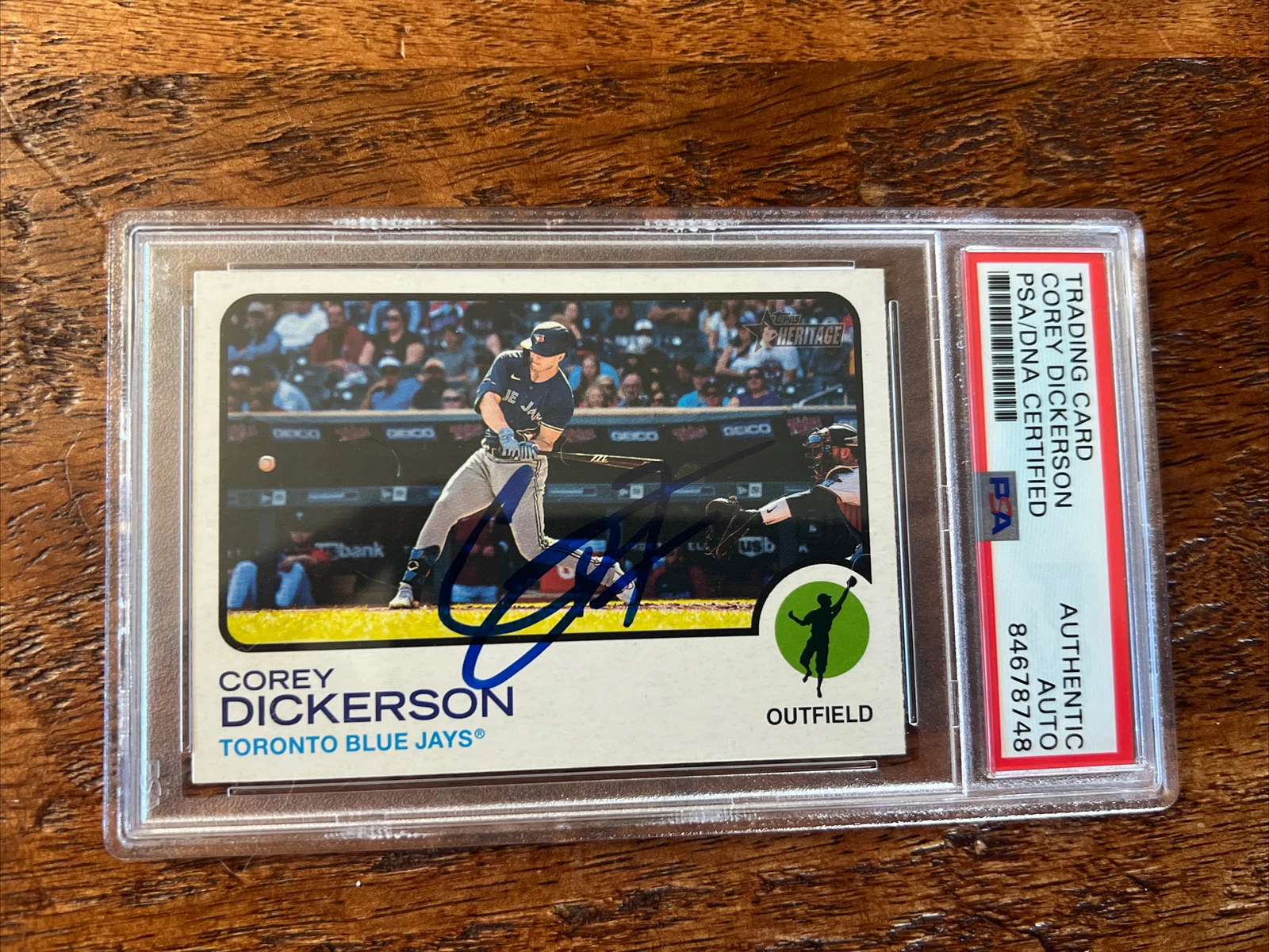 Corey Dickerson IP Signed Topps Heritage Card Psa Dna Coa Slab Autographed