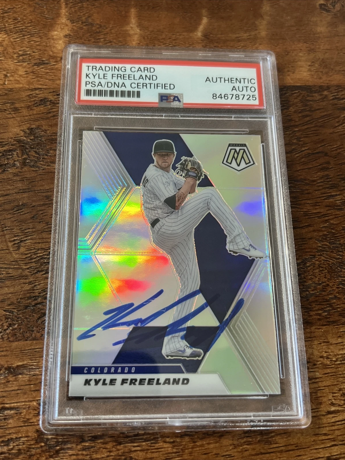 Kyle Freeland IP Signed Mosaic Card Psa Dna Coa Slabbed Rockies Autographed