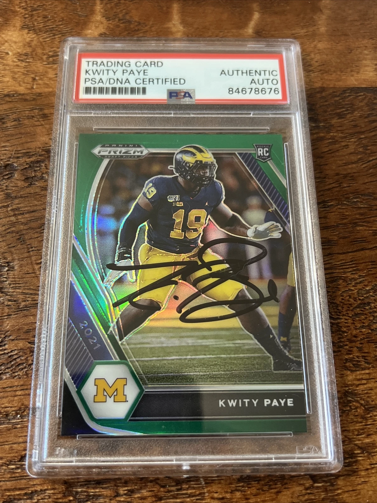 Kwity Paye IP Signed Prizm Rookie Card PSA DNA Coa Slab Colts Autographed