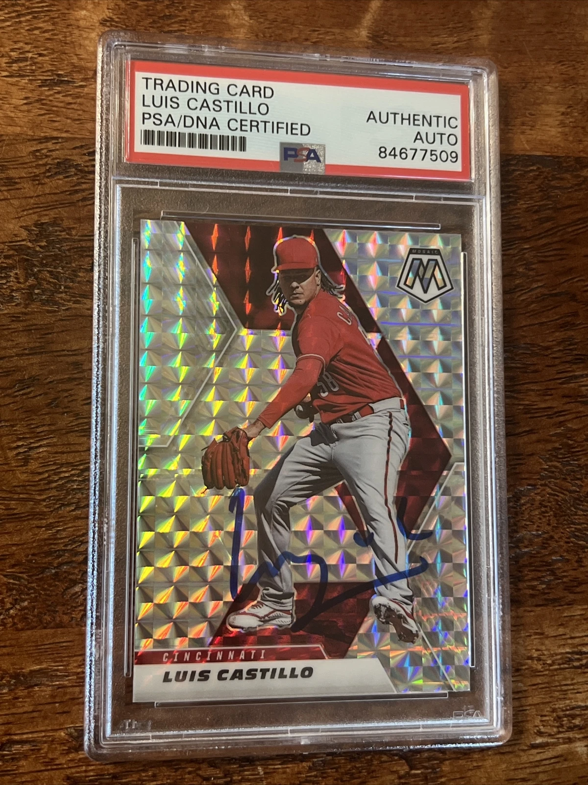 Luis Castillo IP Signed Mosaic Card Psa Dna Coa Slab Mariners Autographed