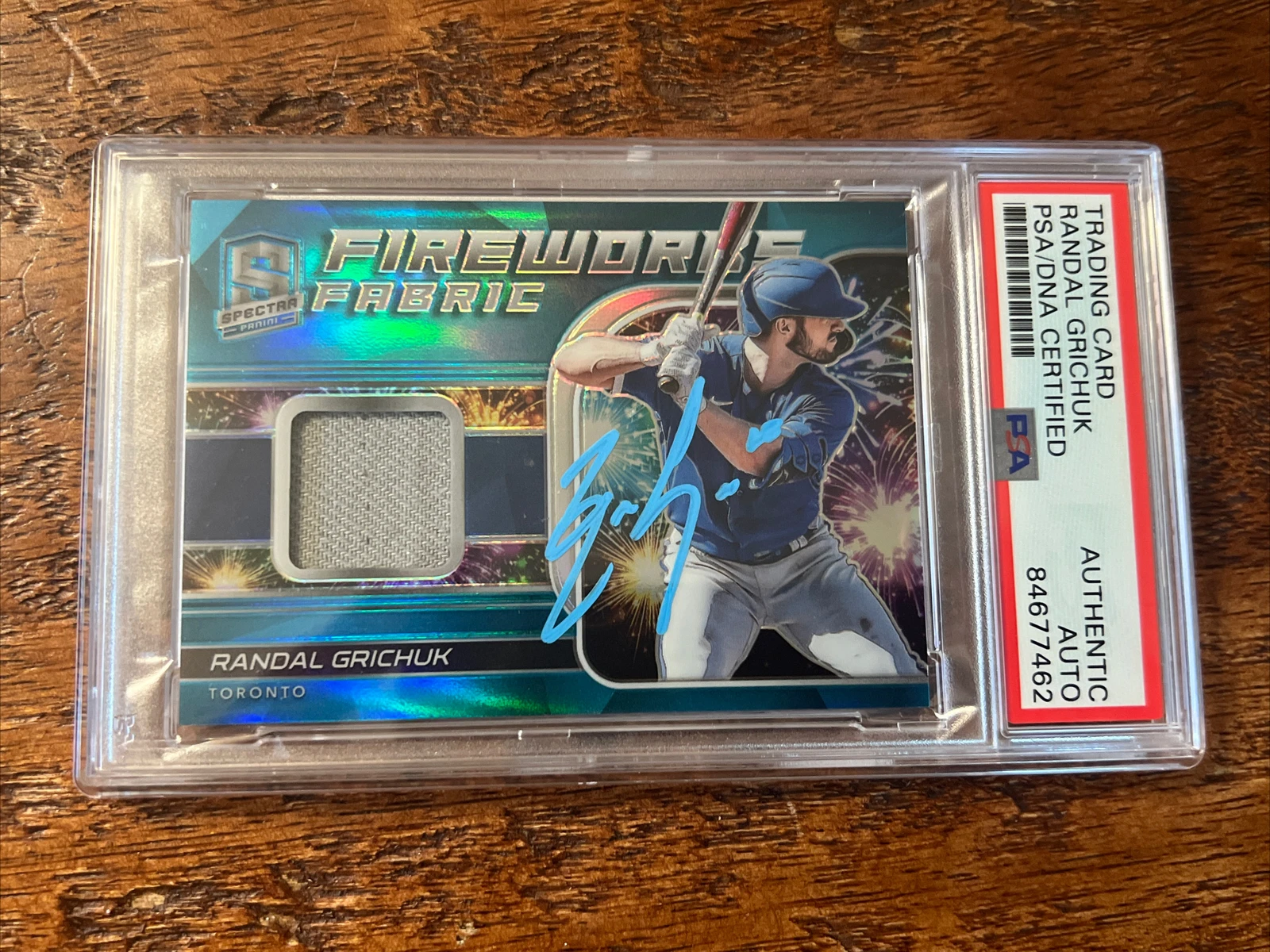 Randal Grichuk IP Signed Spectra Game Jersey Card Psa Dna Coa Slab Autographed