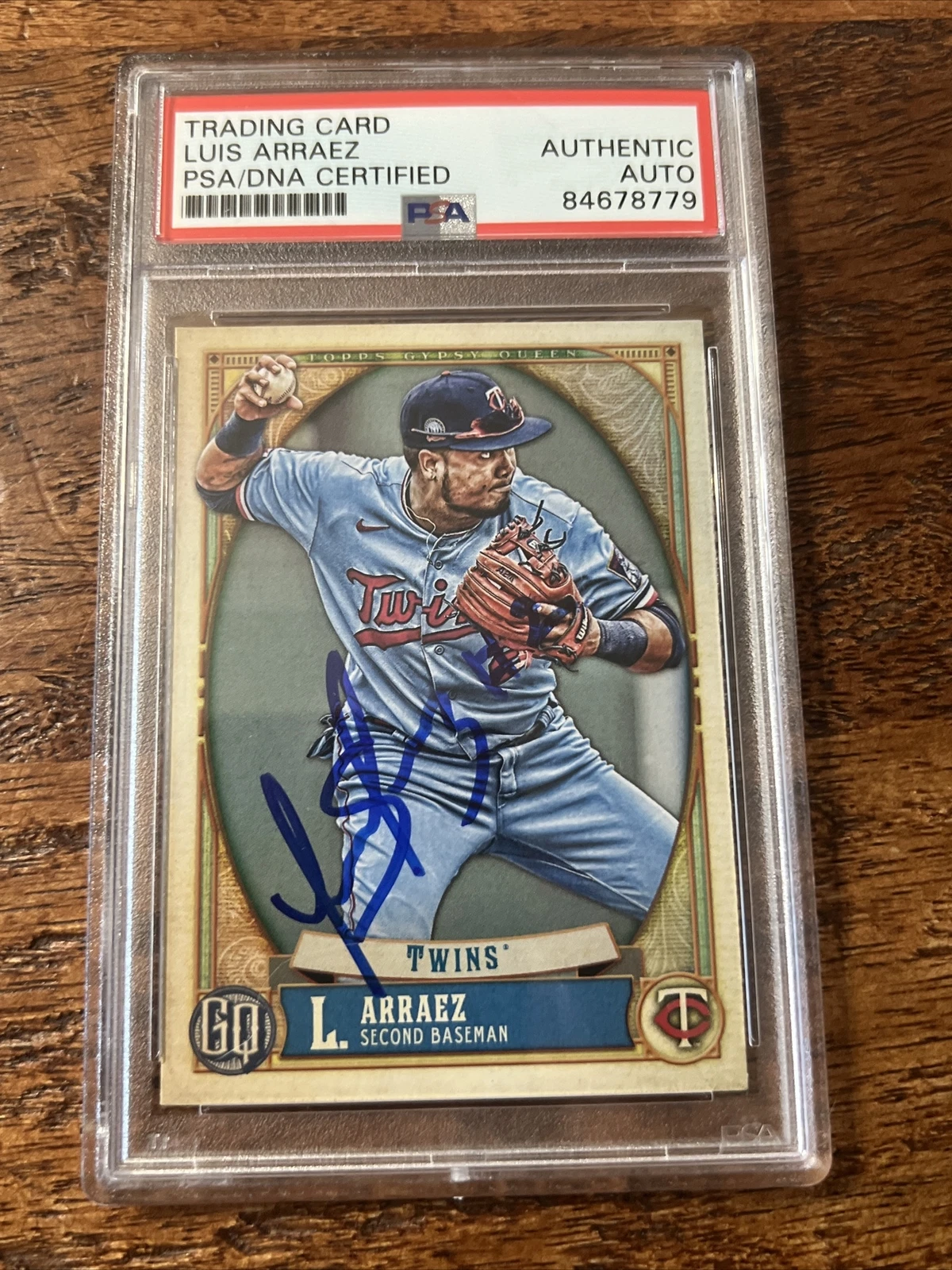 Luis Arraez IP Signed Gypsy Queen Card PSA DNA Coa Slab Autographed Twins