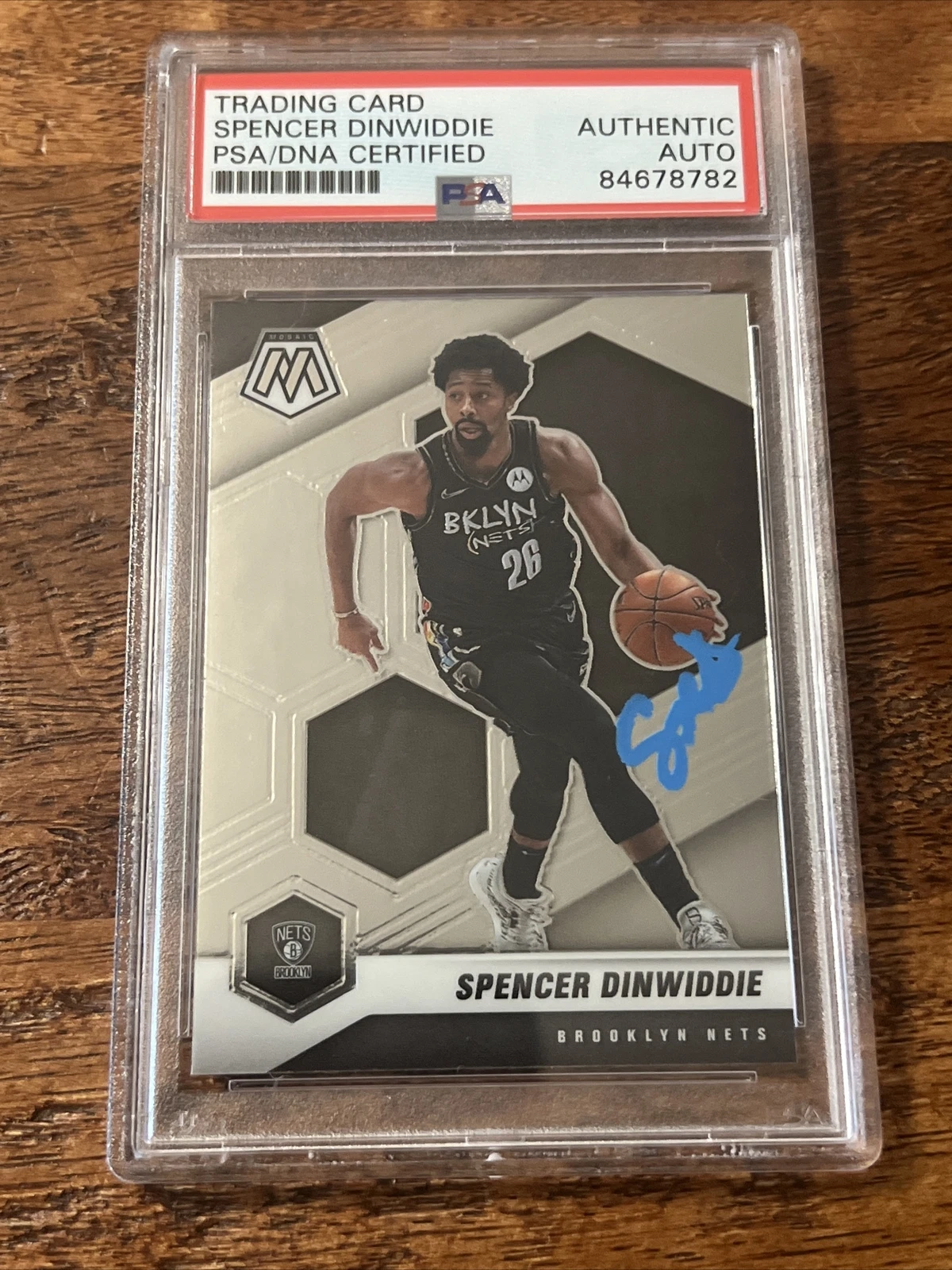 Spencer Dinwiddie IP Signed Mosaic Card Psa Dna Coa Slab Autographed Mavericks