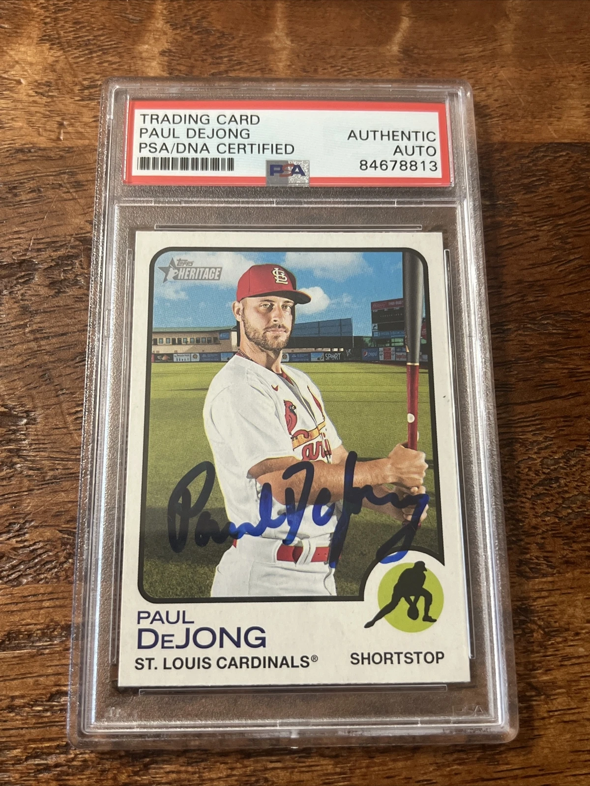 Paul DeJong IP Signed Topps Heritage Card Psa Dna Coa Slab Cardinals Autographed