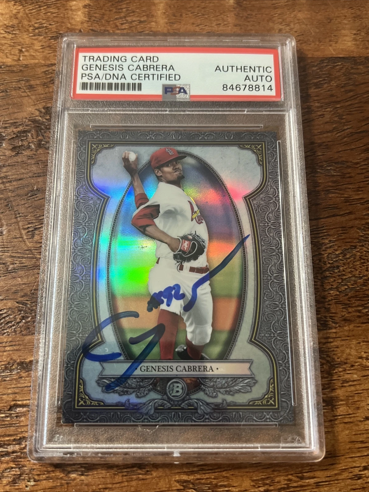 Genesis Cabrera IP Signed Topps Card PSA DNA Coa Slab Autographed Cardinals