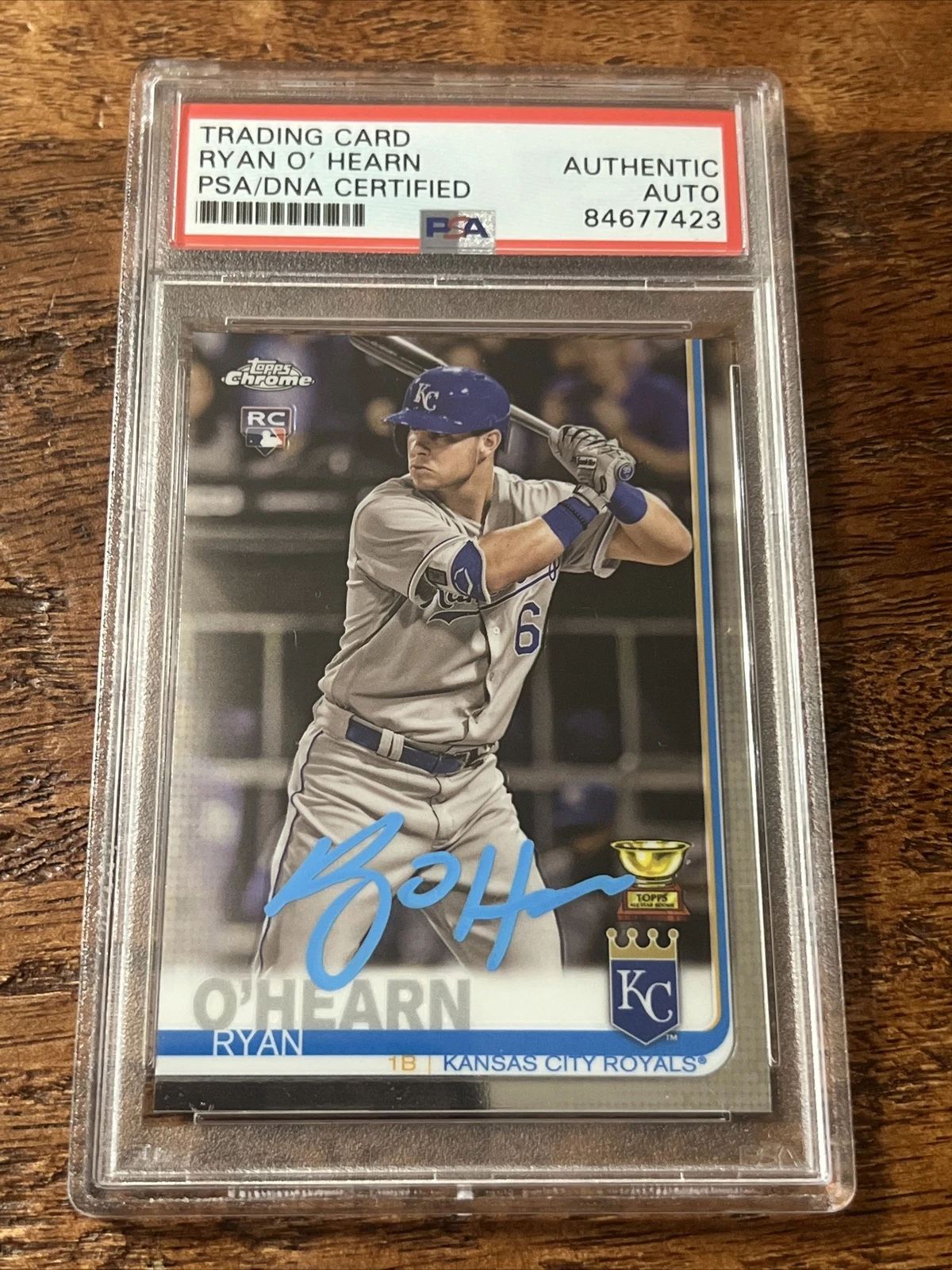 Ryan O'Hearn IP Signed Topps Chrome Rookie Card Psa Dna Coa Slab Royals