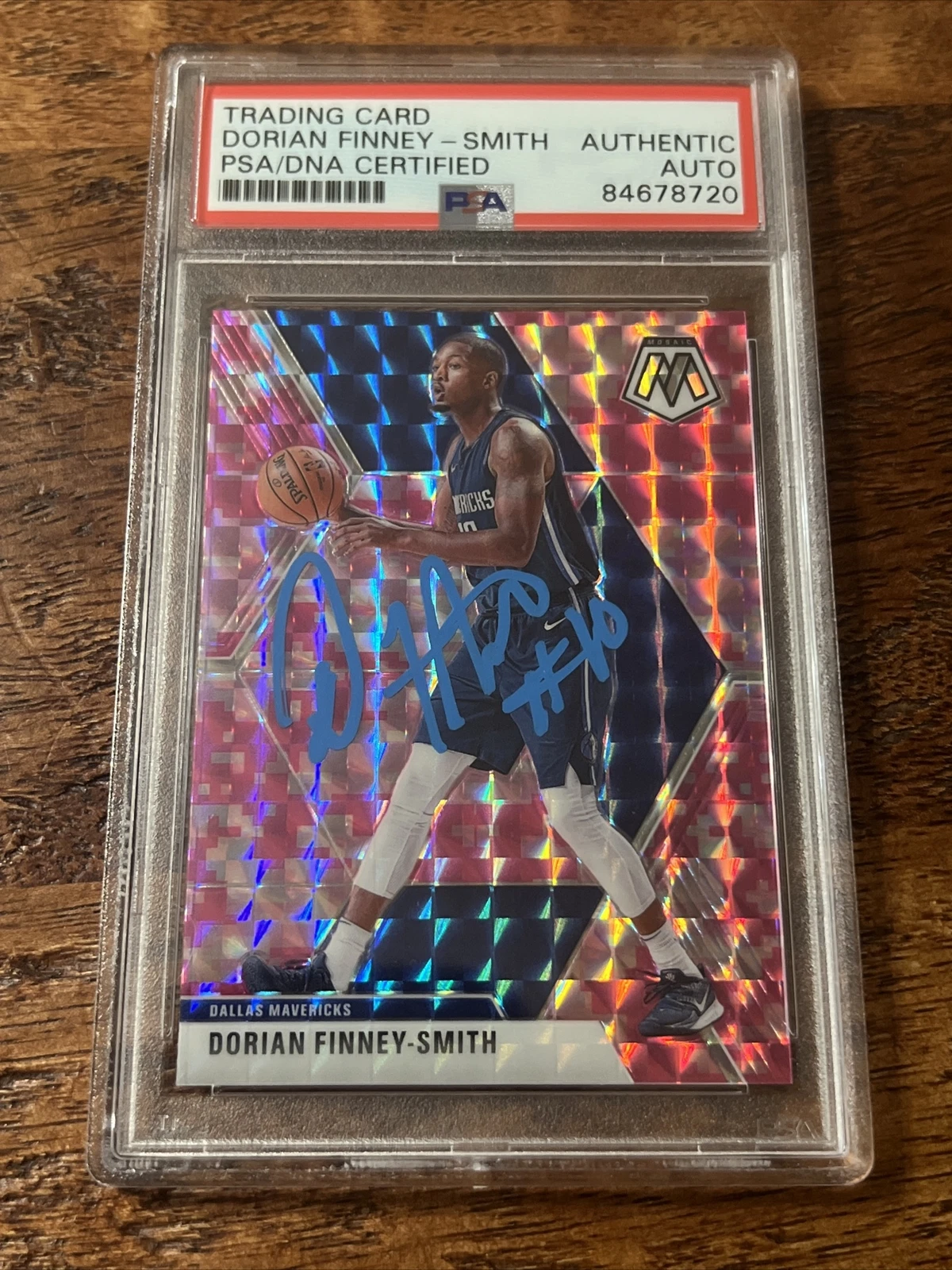Dorian Finney-Smith IP Signed Mosaic Card Psa Dna Coa Slab Mavericks Autographed