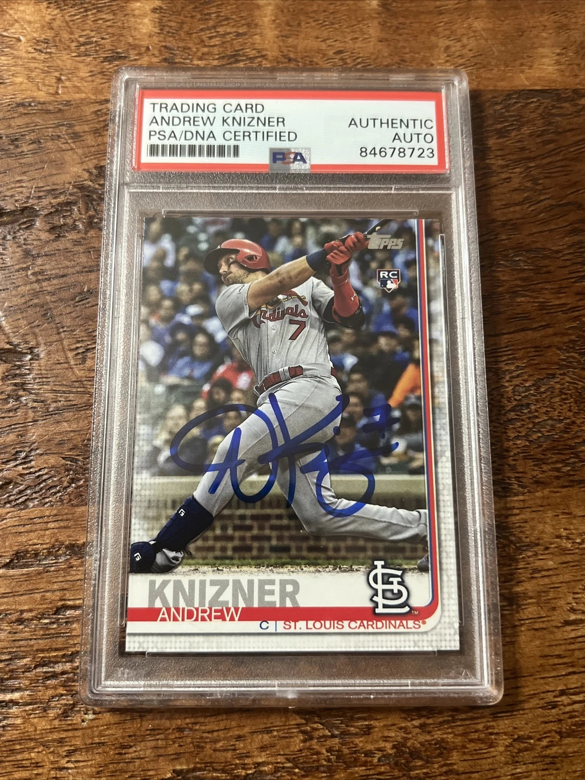 Andrew Knizner IP Signed Topps Rookie Card Psa Dna Coa Slab Cardinals