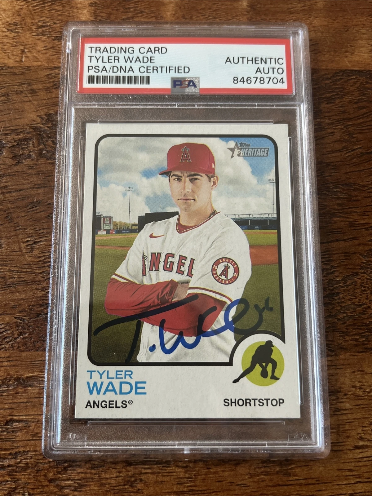 Tyler Wade IP Signed Topps Heritage Card PSA DNA Coa Slab Yankees Autographed