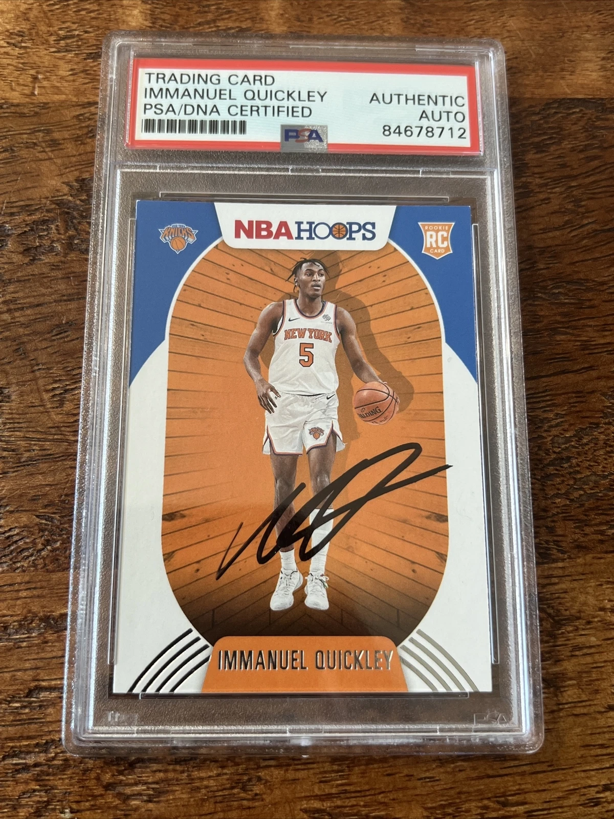 Immanuel Quickley Signed NBA Hoops Rookie Card Psa Dna Coa Slab Autographed