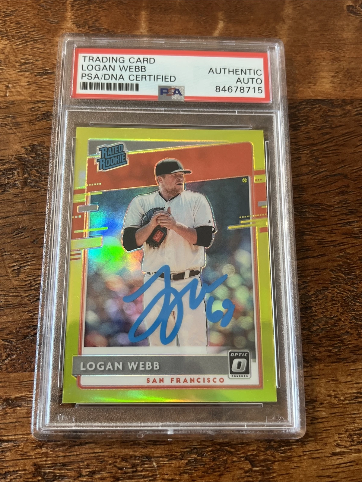 Logan Webb IP Signed Optic Rookie Card Psa Dna Coa Slab Giants Autographed