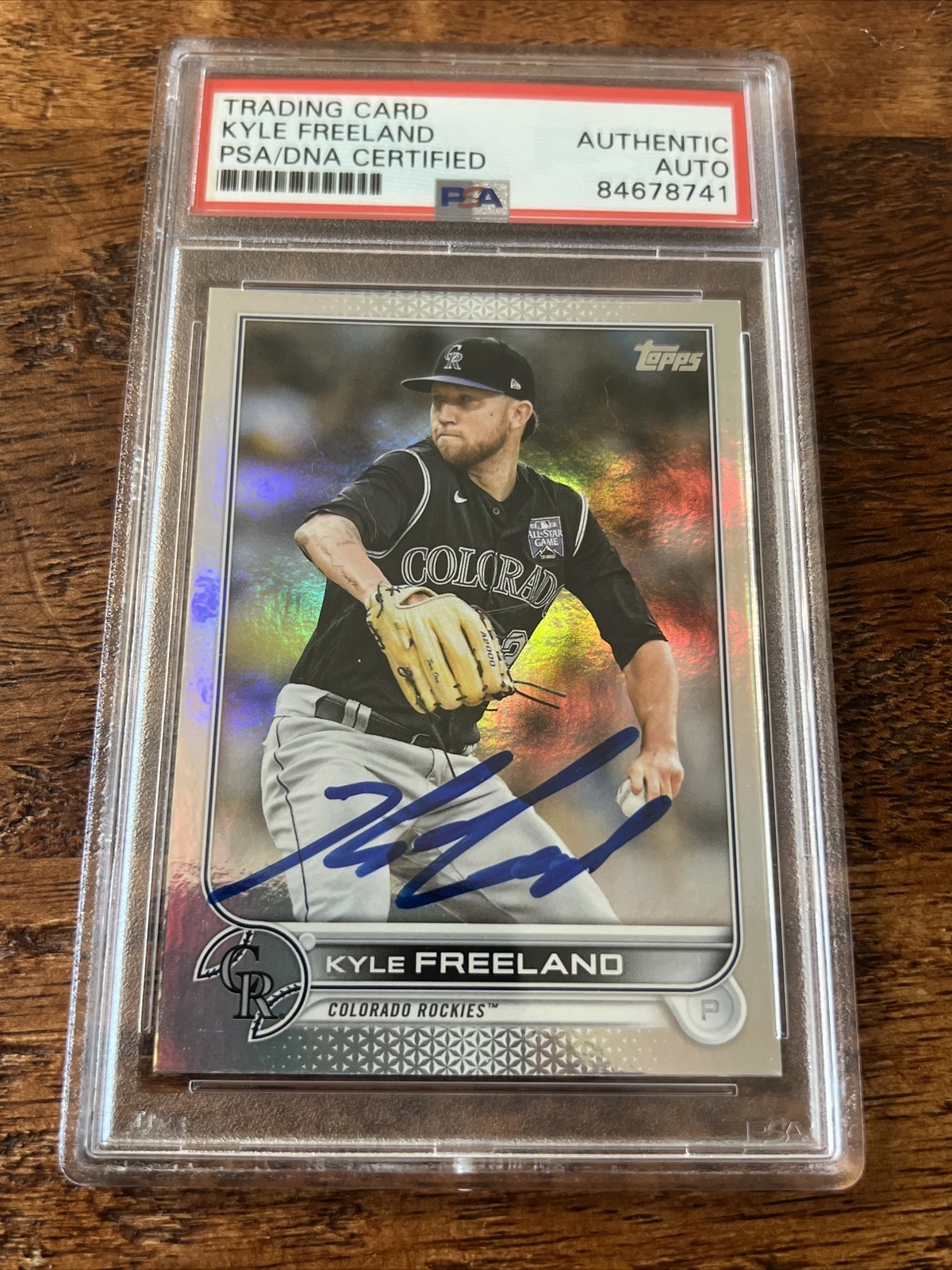 Kyle Freeland IP Signed Topps Card Psa Dna Coa Slabbed Rockies Autographed