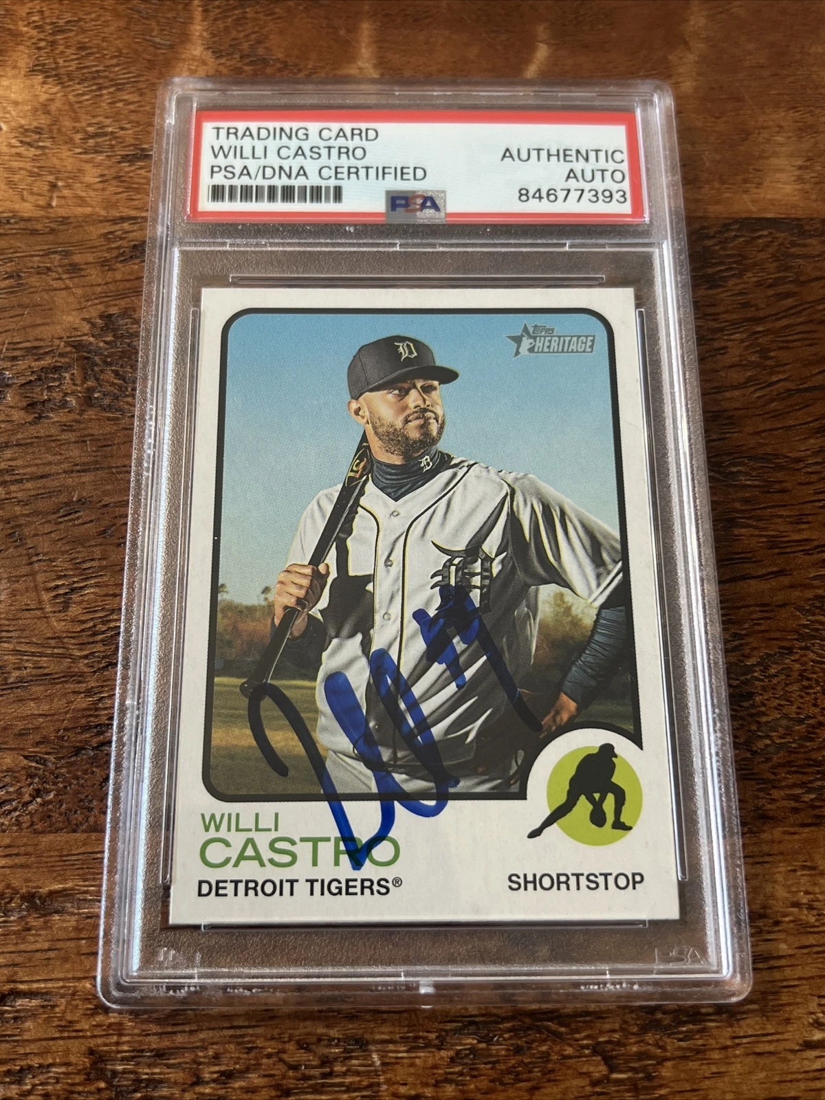 Willi Castro IP Signed Topps Heritage Card PSA DNA Coa Slab Tigers Autographed