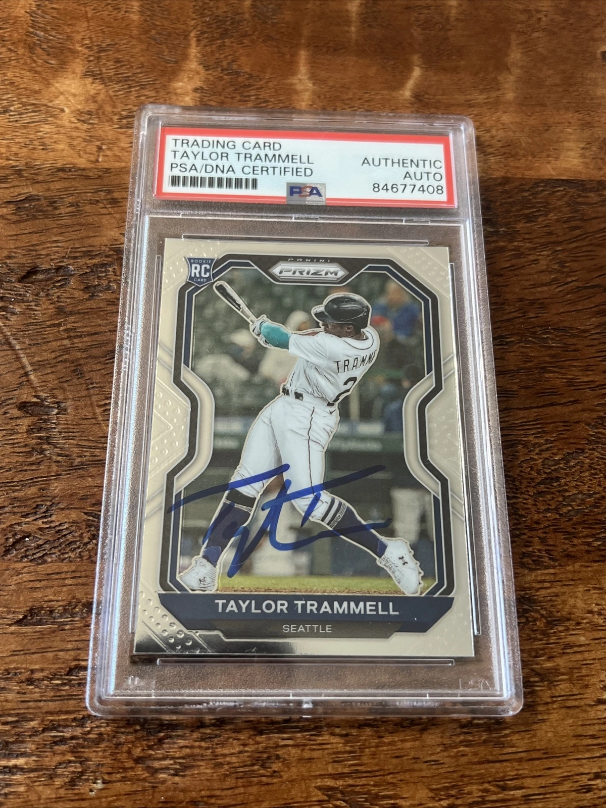 Taylor Trammell IP Signed Prizm Rookie Card Psa Dna Coa Slabbed Mariners
