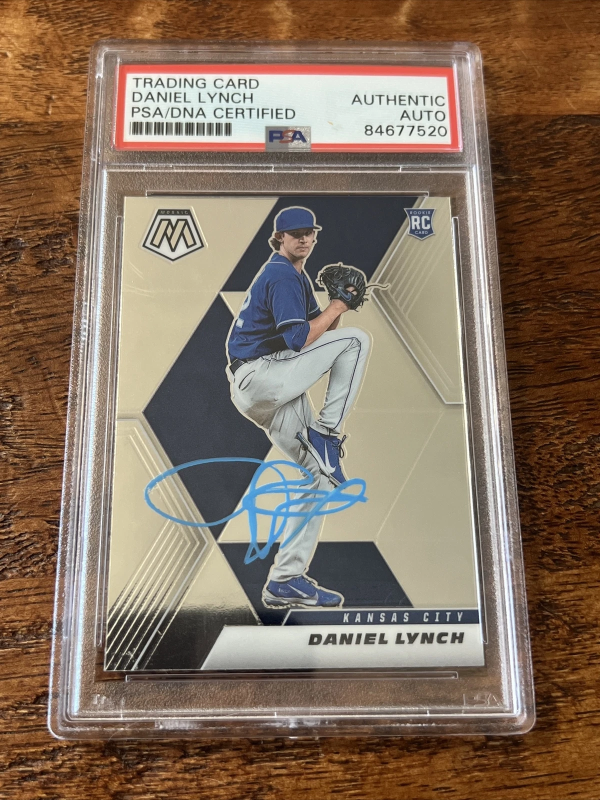 Daniel Lynch IP Signed Mosaic Rookie Card PSA DNA Coa Slab Autographed Royals