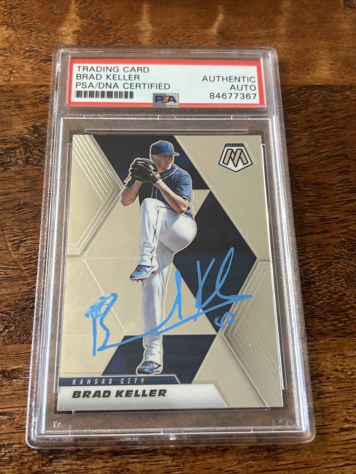 Brad Keller IP Signed Mosaic Card PSA DNA Coa Slab Autographed Royals