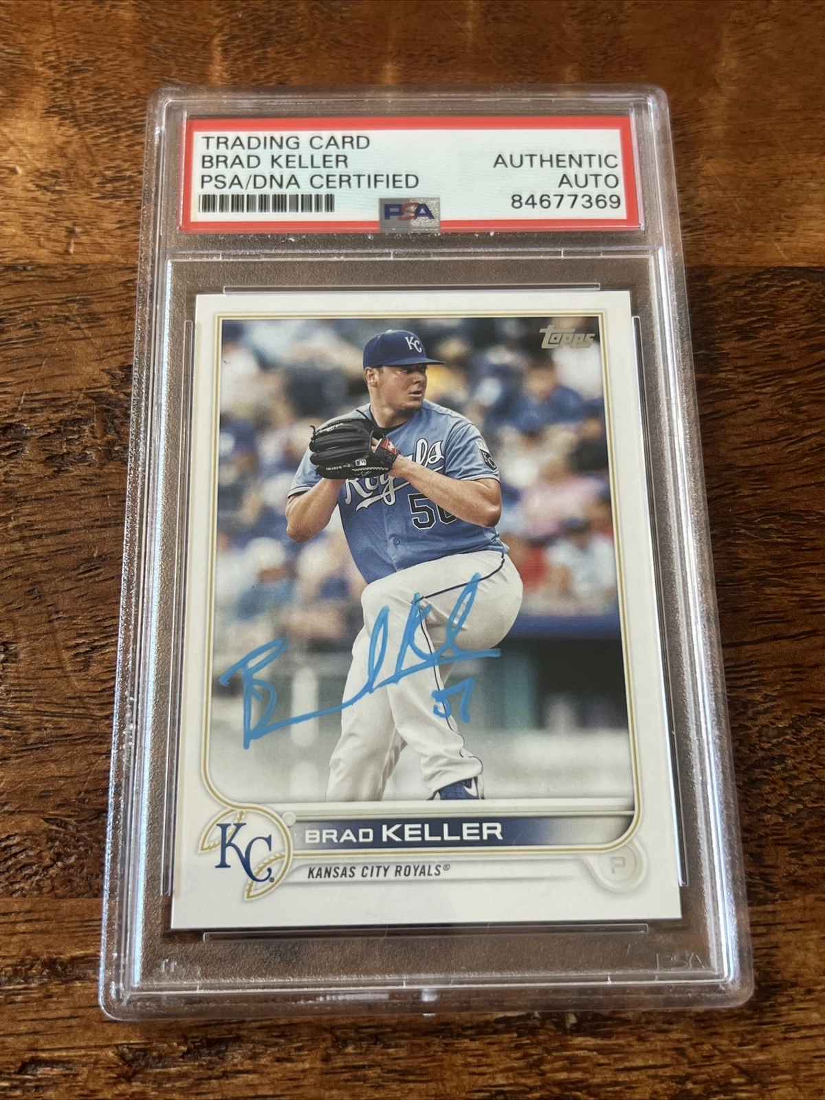 Brad Keller IP Signed Topps Card PSA DNA Coa Slab Autographed Royals
