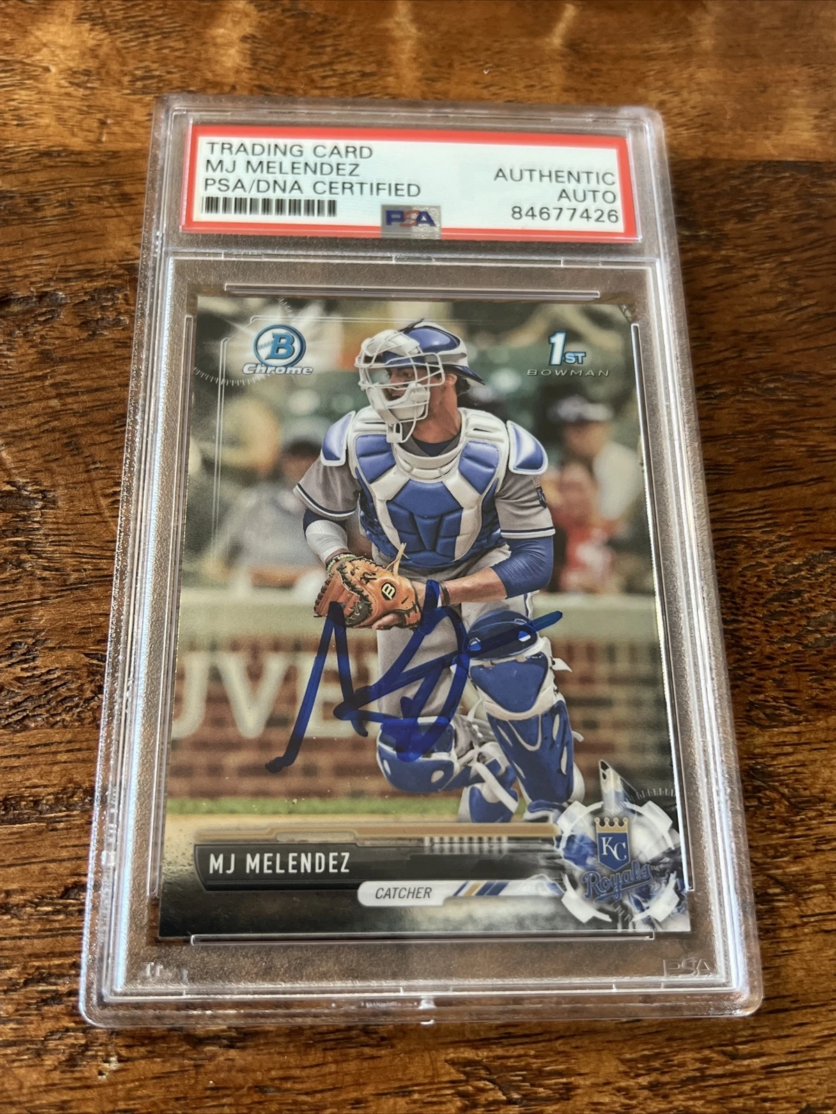 MJ Melendez IP Signed 1st Bowman Chrome Card Psa Dna Coa Slab Autographed Royals