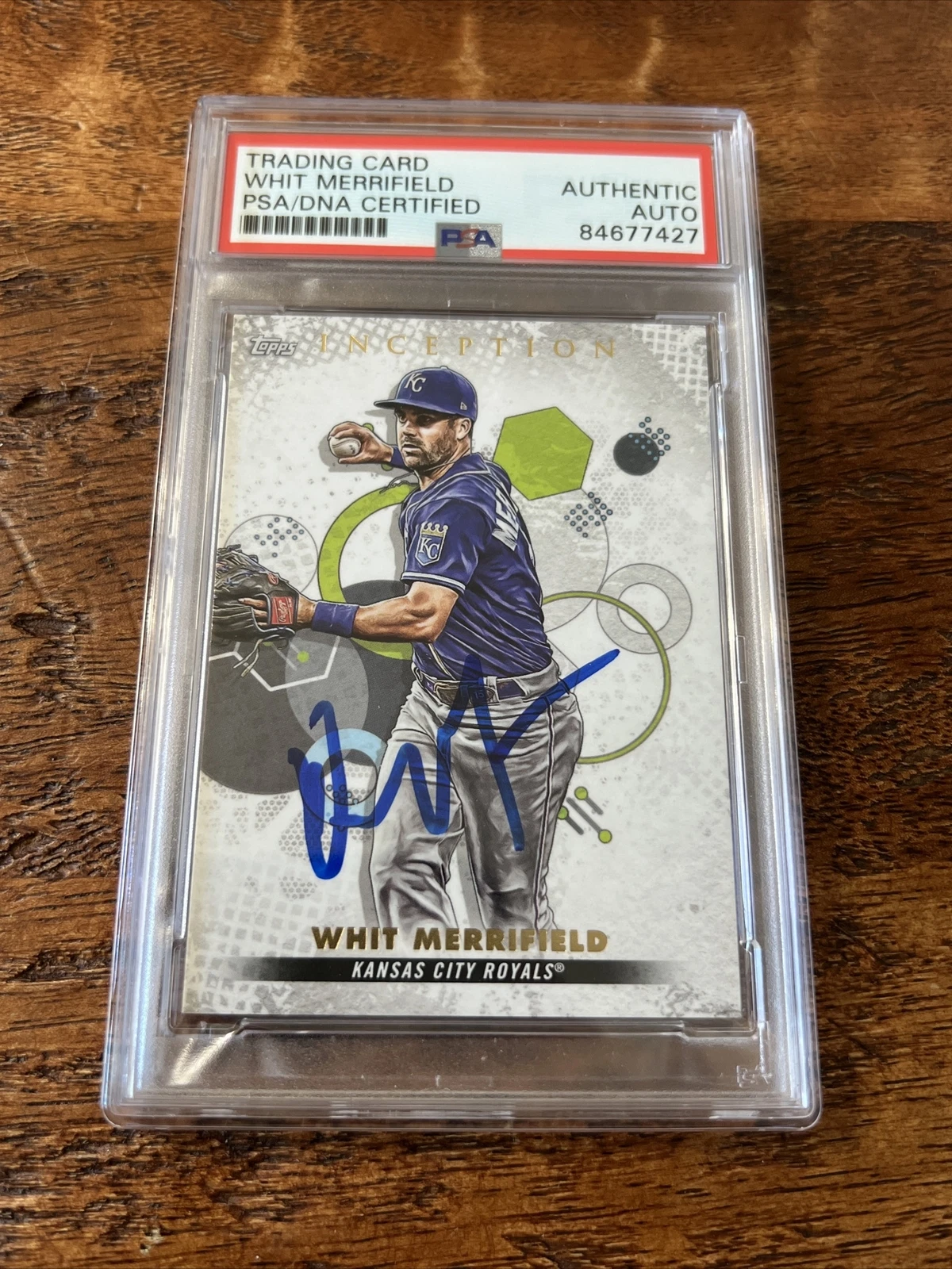 Whit Merrifield IP Signed Topps Inception Card Psa Dna Coa Slab Autographed