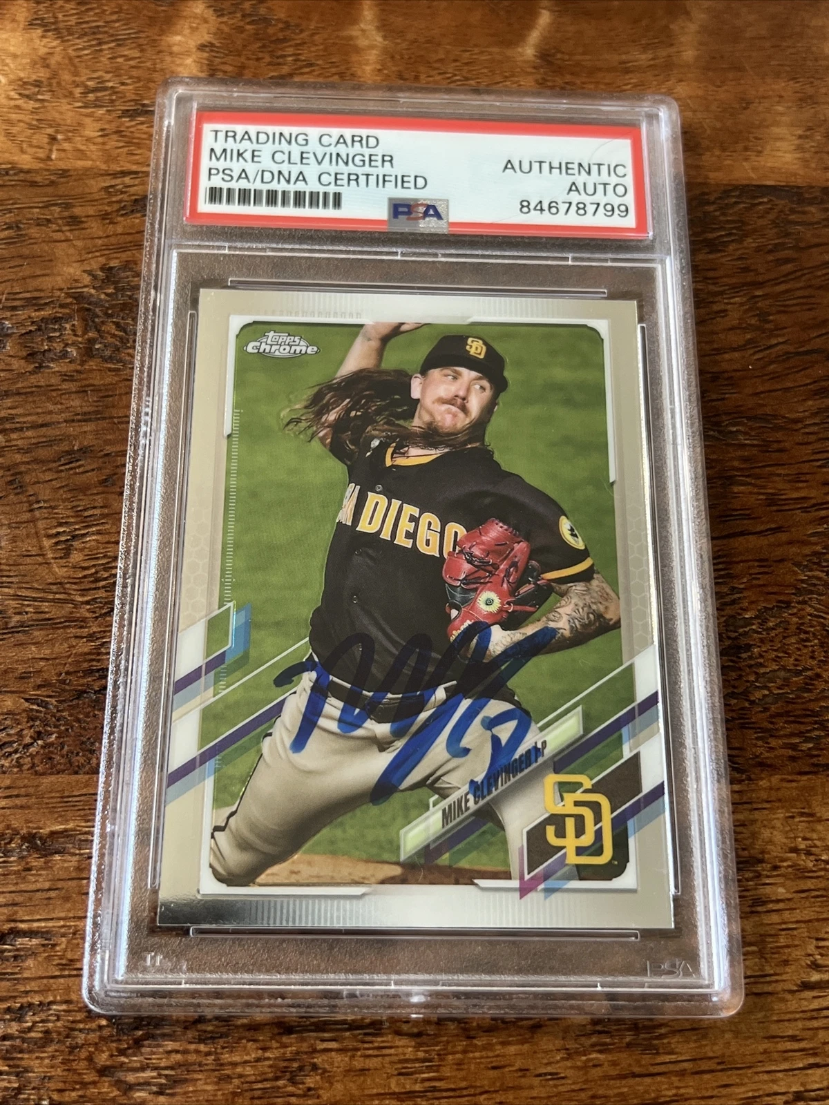 Mike Clevinger IP Signed Topps Chrome Card Psa Dna Coa Slab Padres Autographed