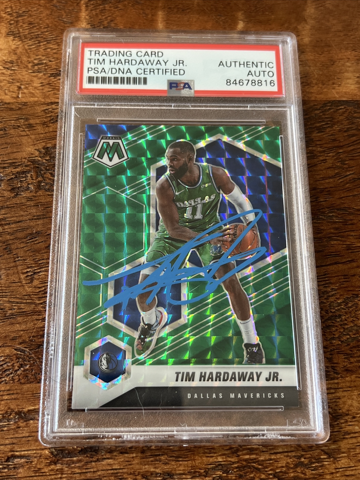 Tim Hardaway Jr  IP Signed Mosaic Card Psa Dna Coa Slab Mavericks Autographed
