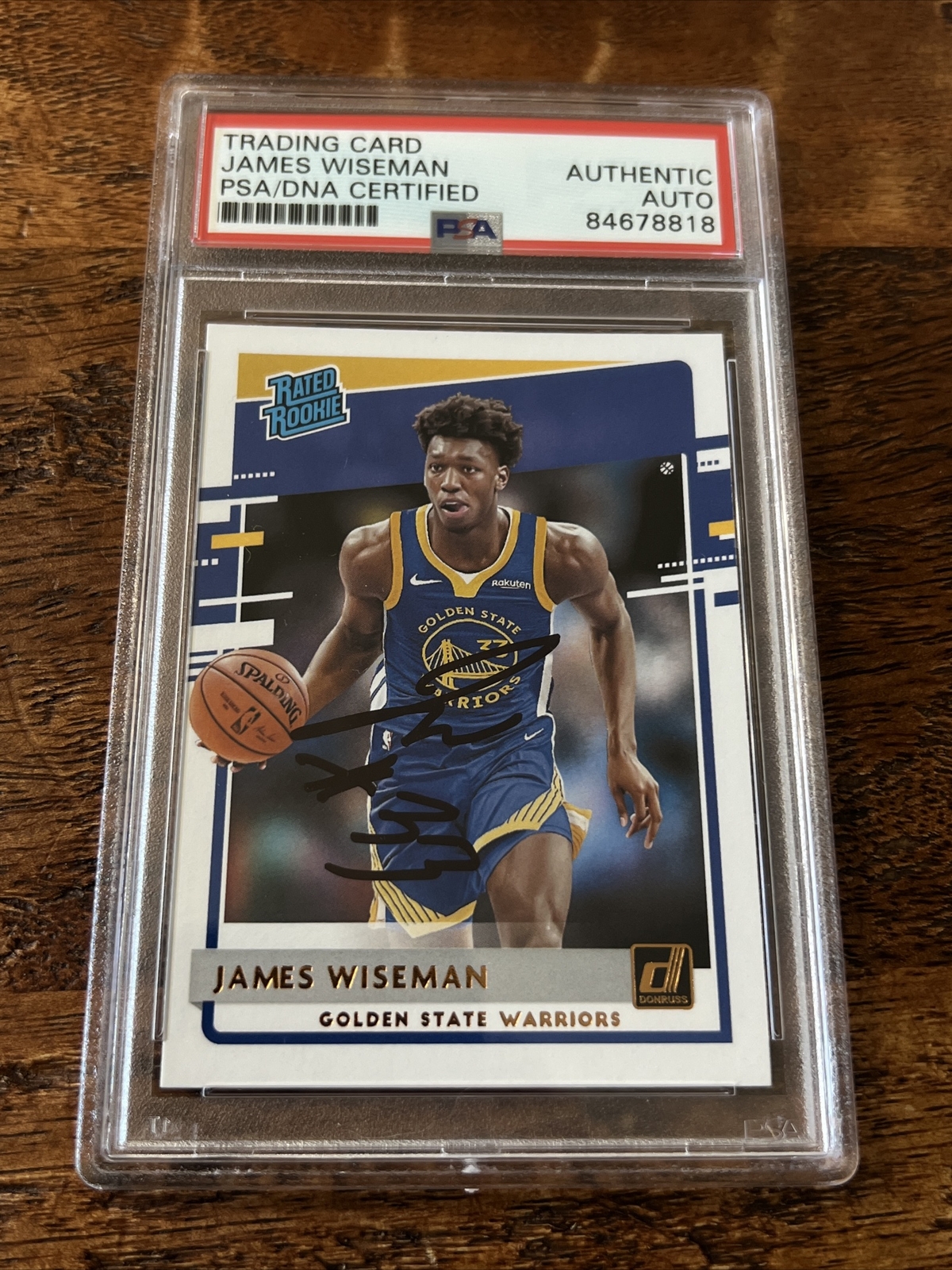 James Wiseman IP Signed Donruss Rookie Card Psa Dna Coa Slab Autographed