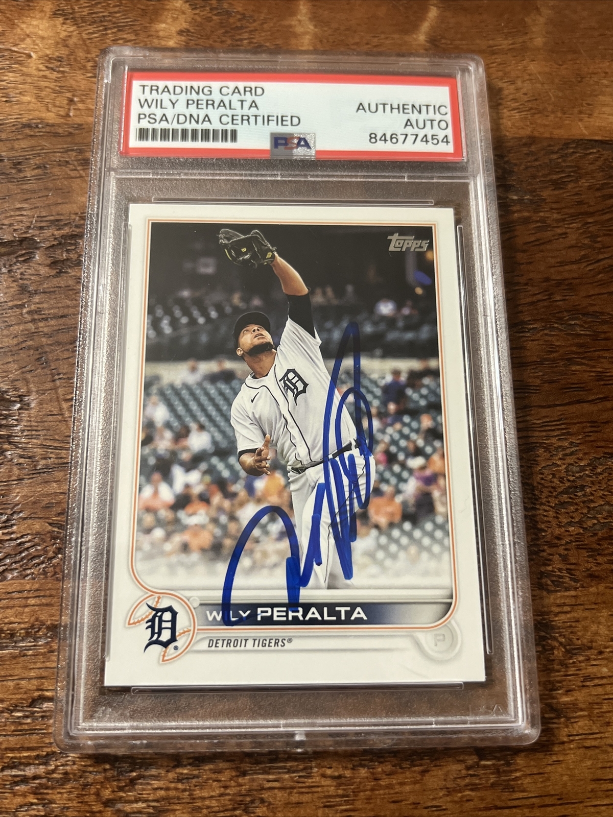 Wily Peralta IP Signed Topps Card PSA DNA Coa Slab Tigers Autographed