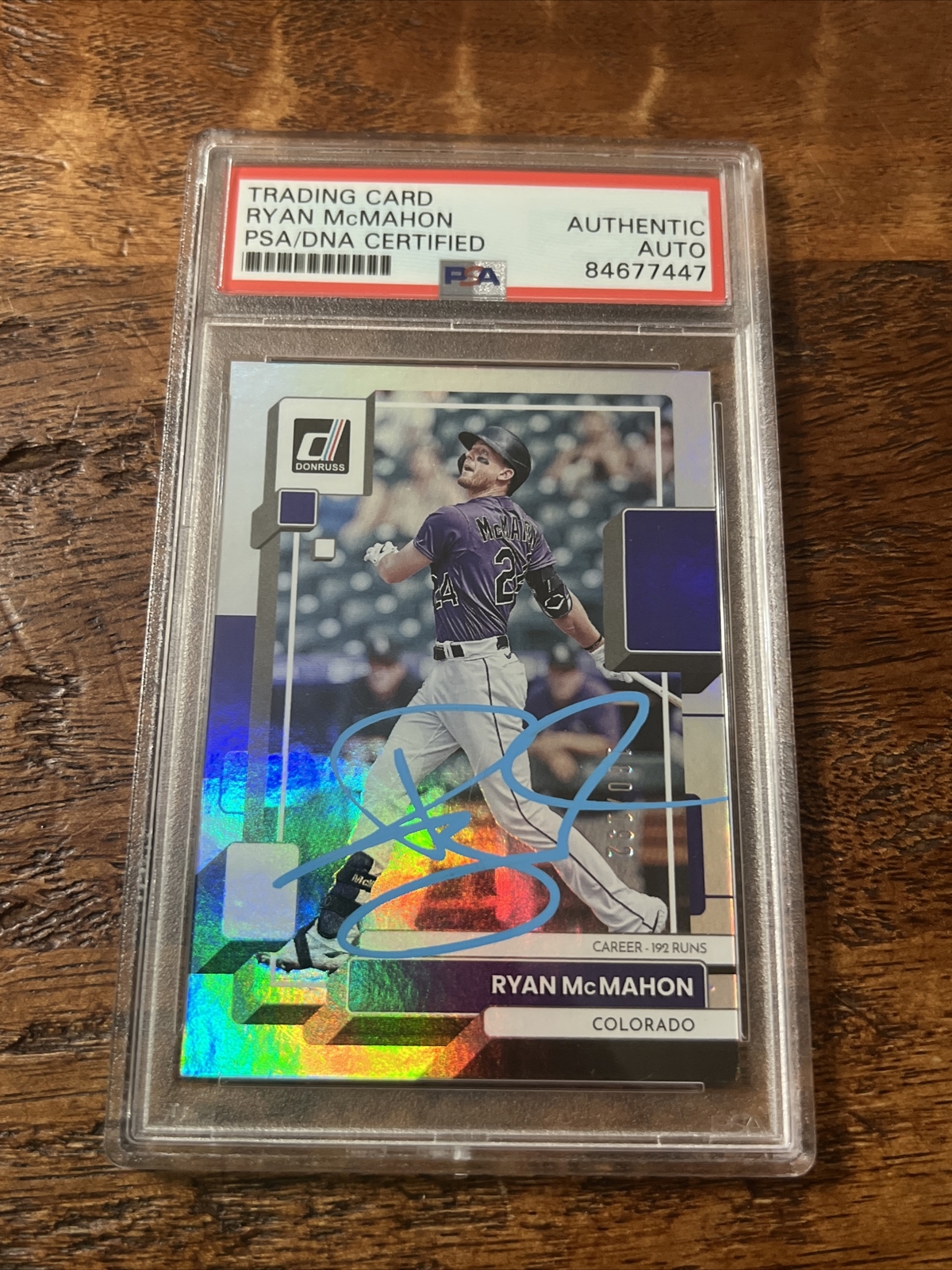 Ryan McMahon IP Signed Donruss Card PSA DNA Coa Slab Rockies Autographed