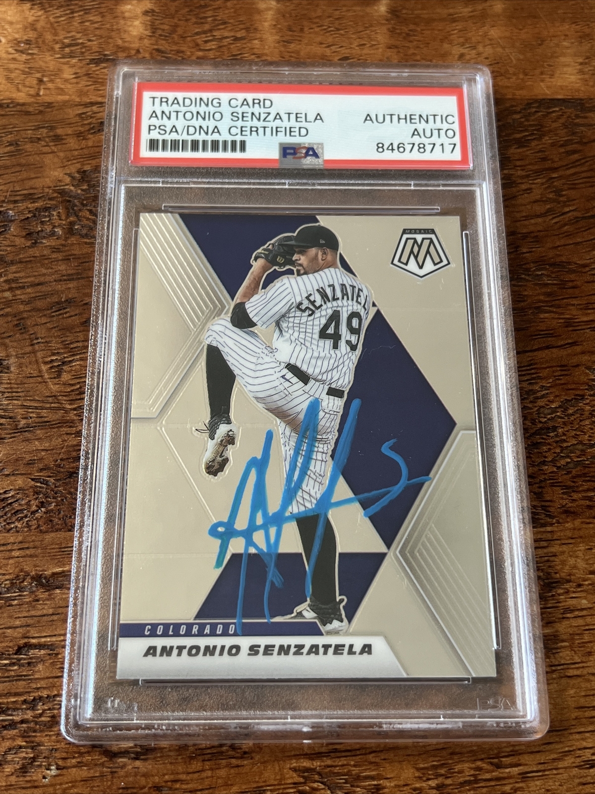 Antonio Senzatela IP Signed Mosaic Card Psa Dna Coa Slabbed Rockies Autographed
