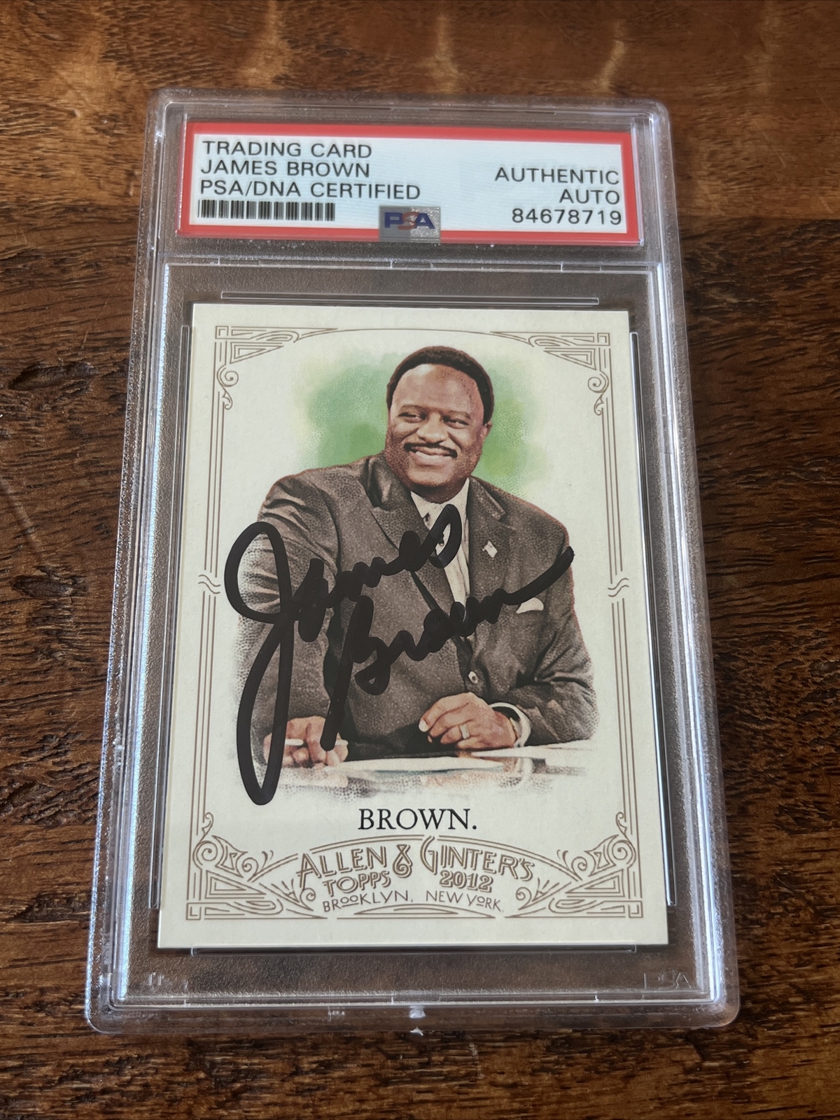 James Brown IP Signed Allen & Ginter Card PSA DNA Coa Slab NFL CBS Autographed