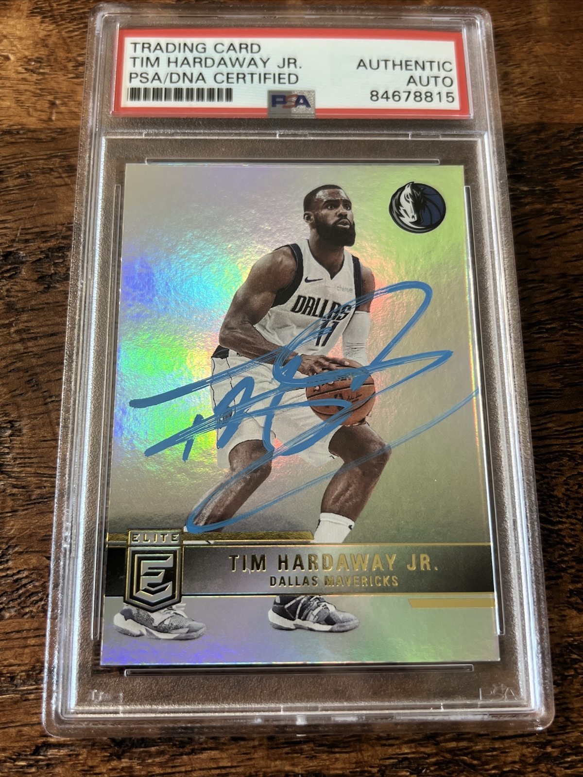 Tim Hardaway Jr  IP Signed Elite Card Psa Dna Coa Slab Mavericks Autographed