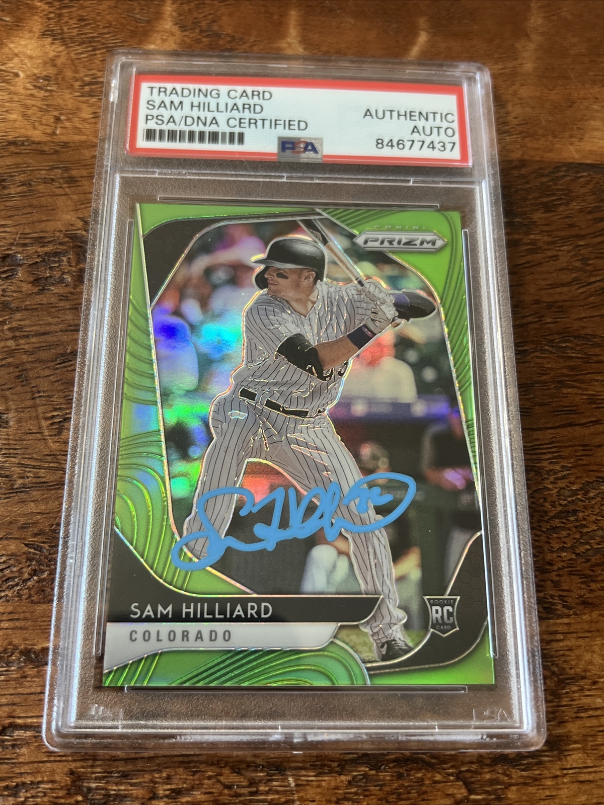 Sam Hilliard IP Signed Prizm Card Psa Dna Coa Slabbed Autographed Rockies